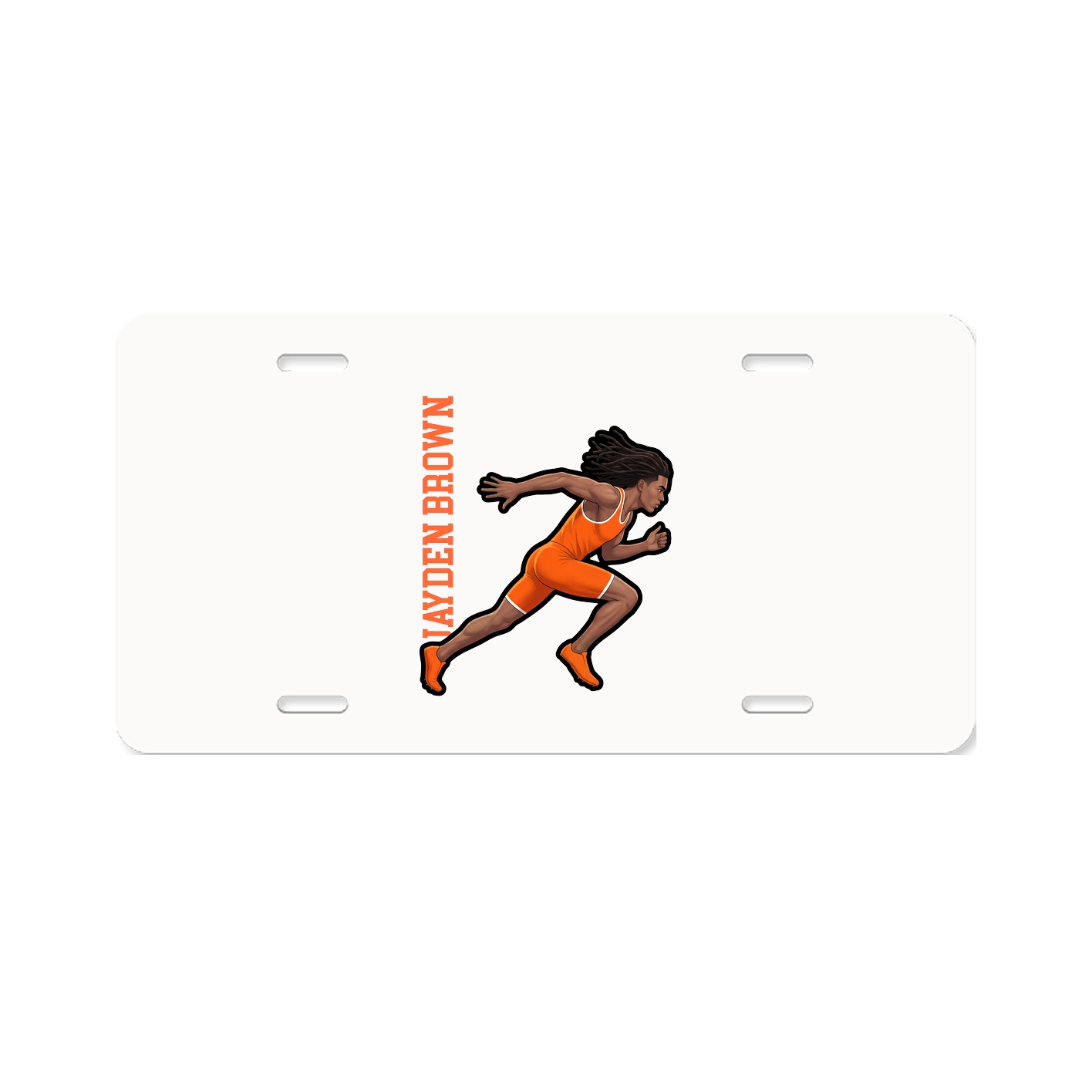 License Plate — Name Vertical in Classic