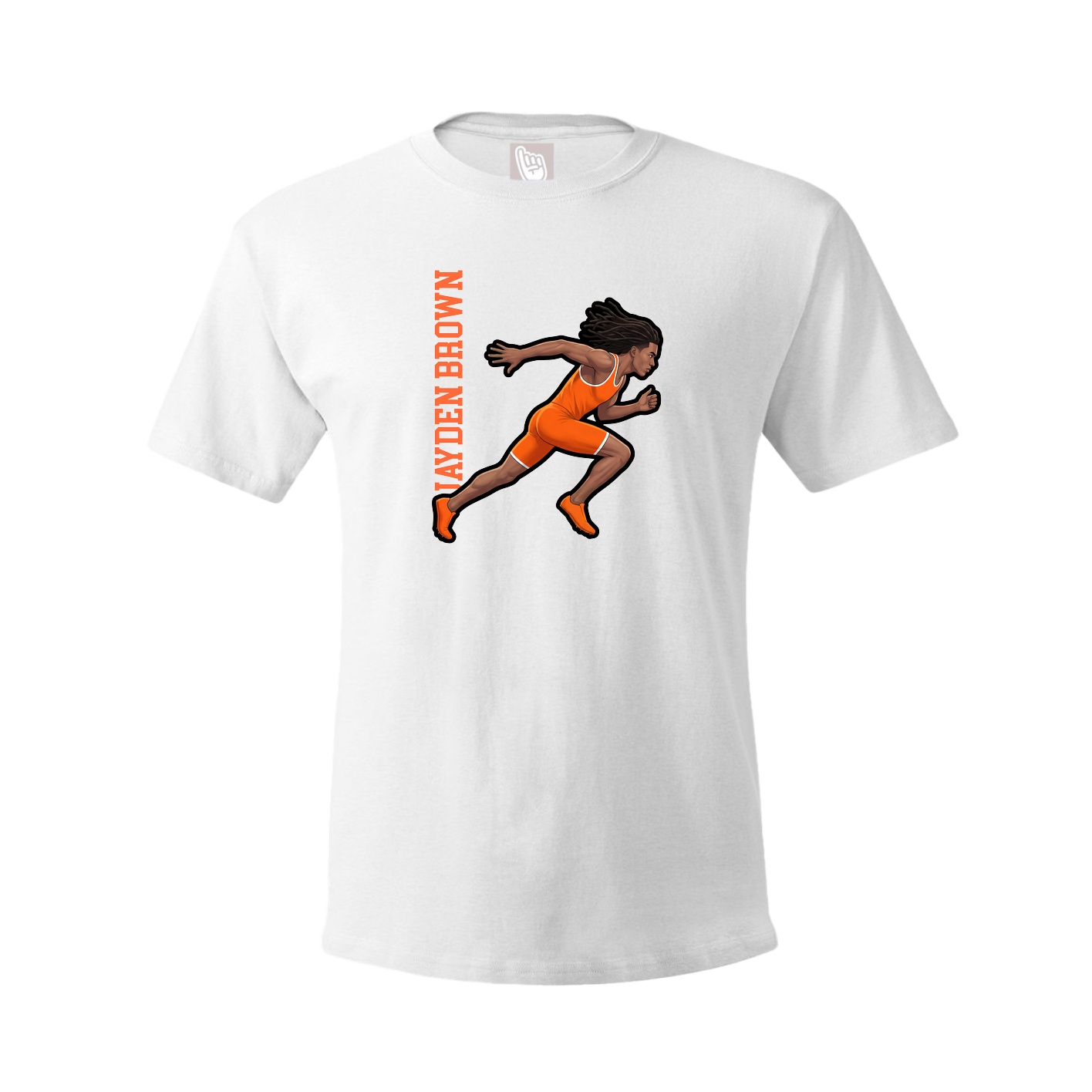 Youth Tee — Name Vertical in White