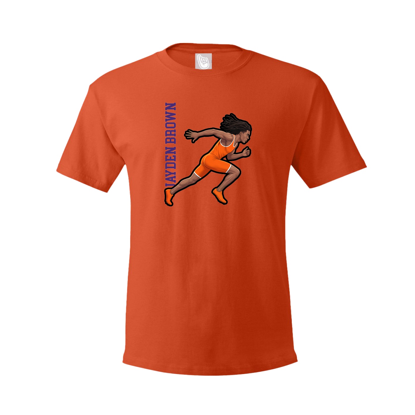 Youth Tee — Name Vertical in Orange