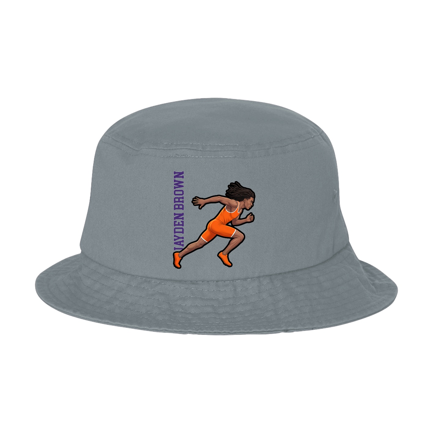 Bucket Cap — Name Vertical in Grey