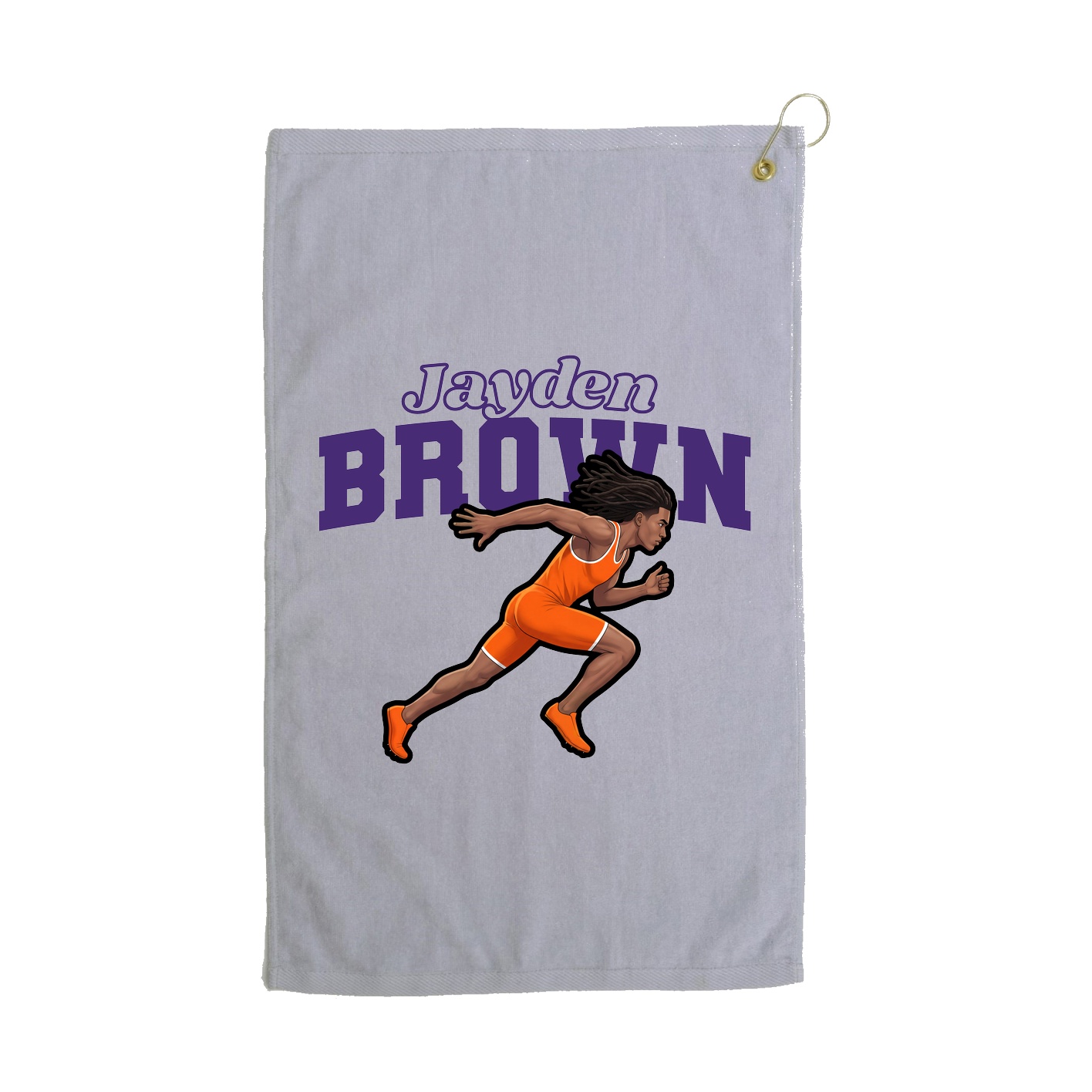 Golf Towel — Name Arch in Grey