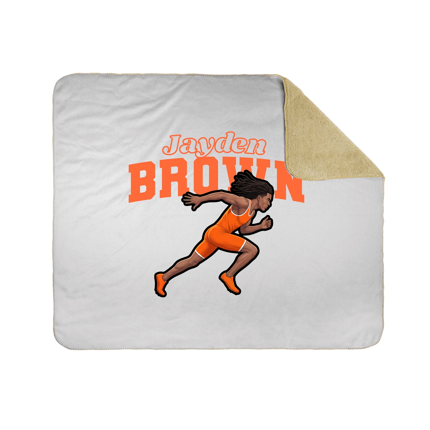 Throw Blanket — Name Arch in White