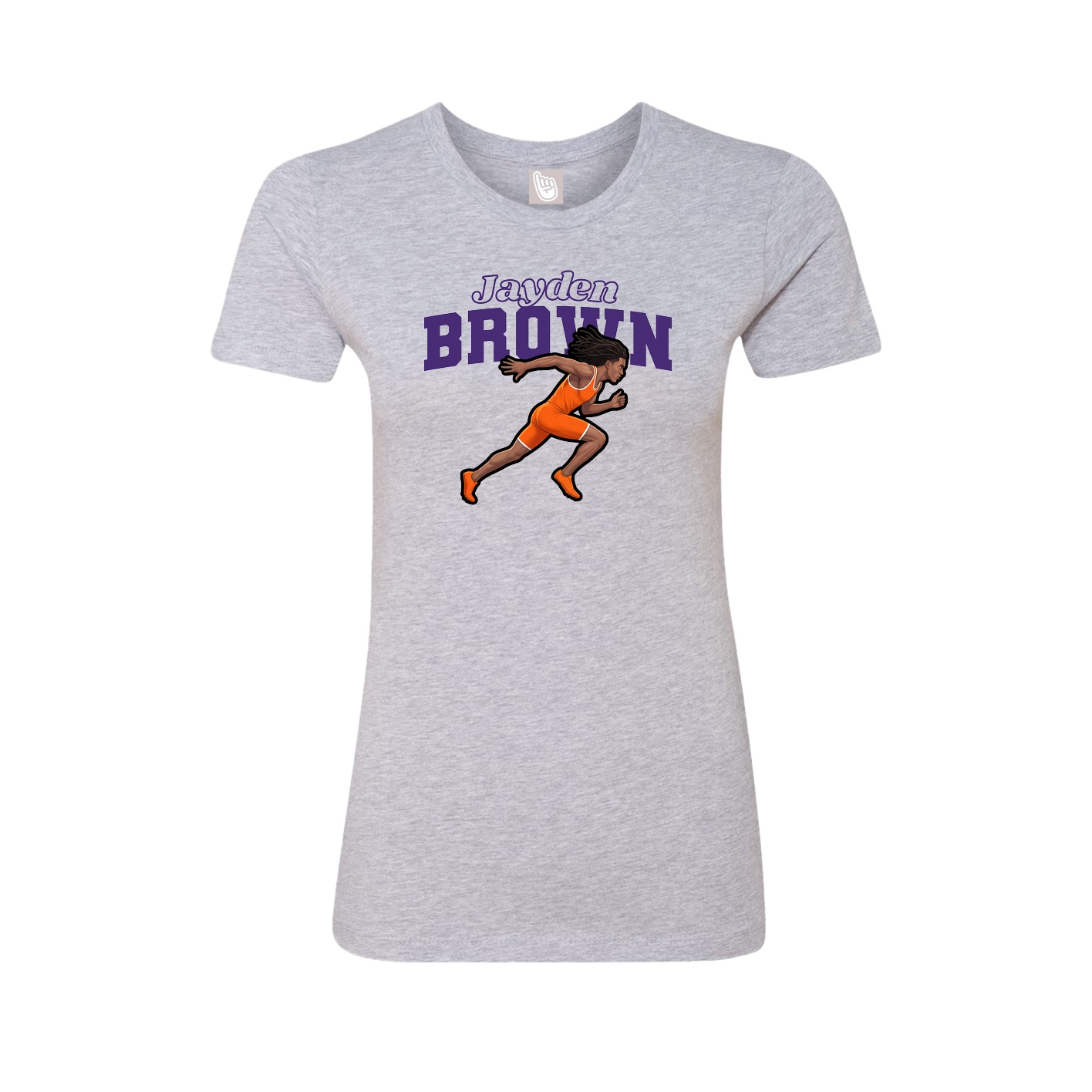 Fitted Women's Tee — Name Arch in Grey