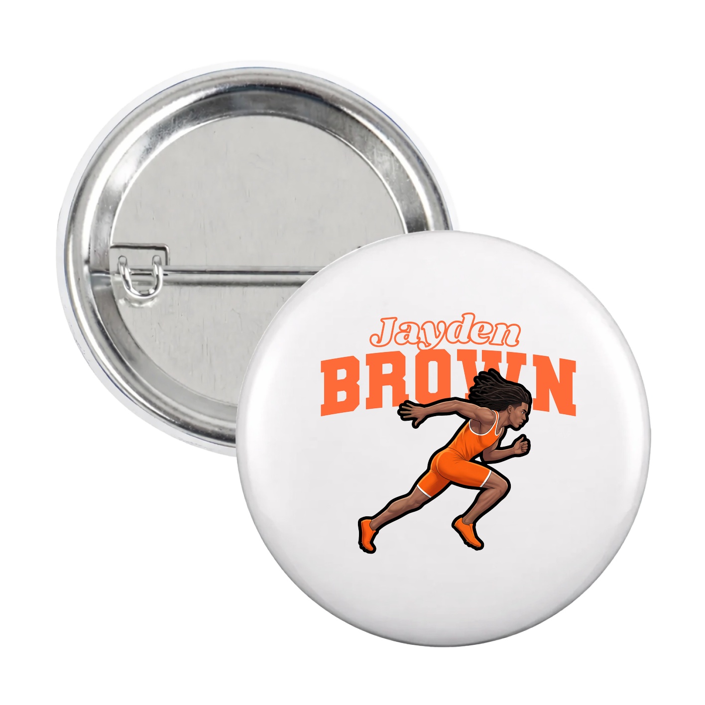 Game Day Button — Name Arch in White