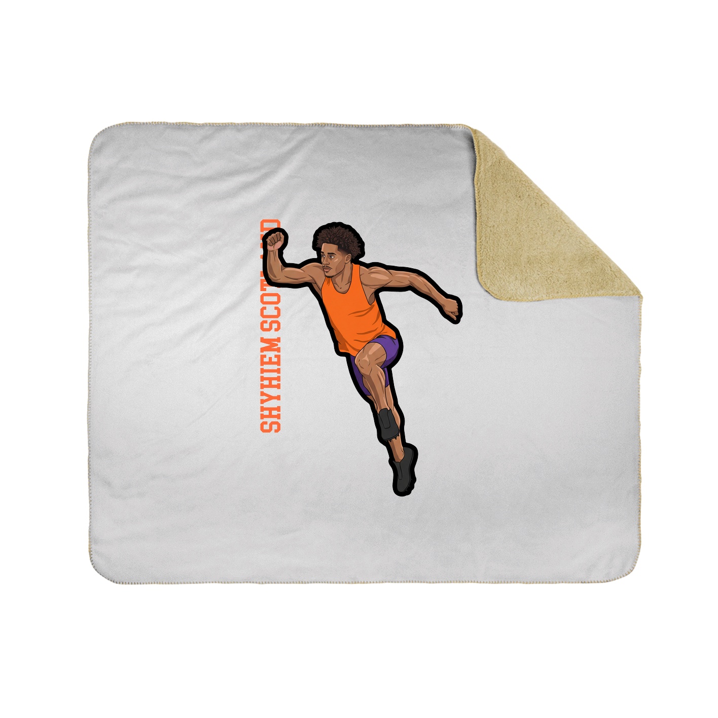 Throw Blanket — Name Vertical in White