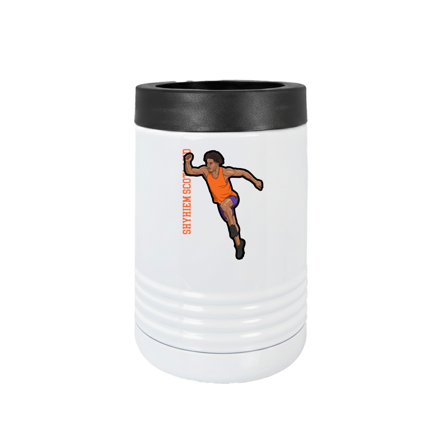 Beverage Holder — Name Vertical in White