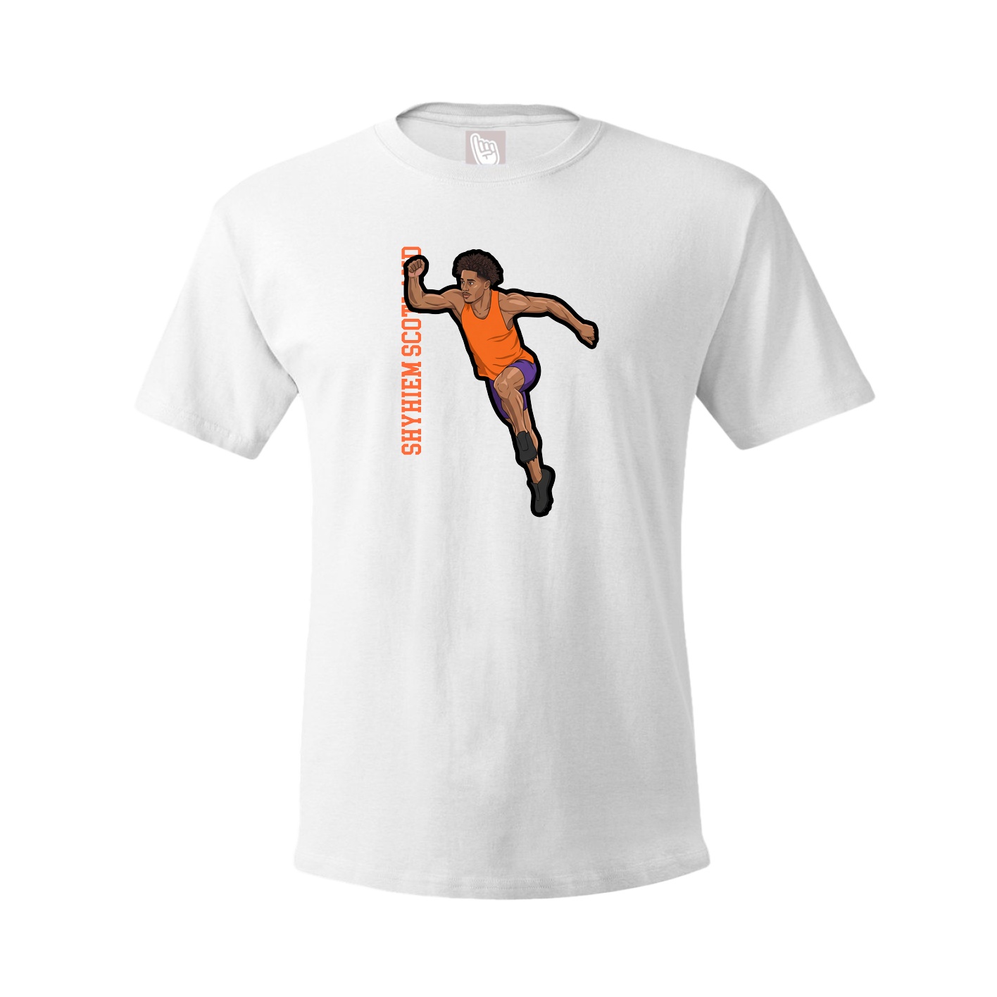 Tee — Name Vertical in White