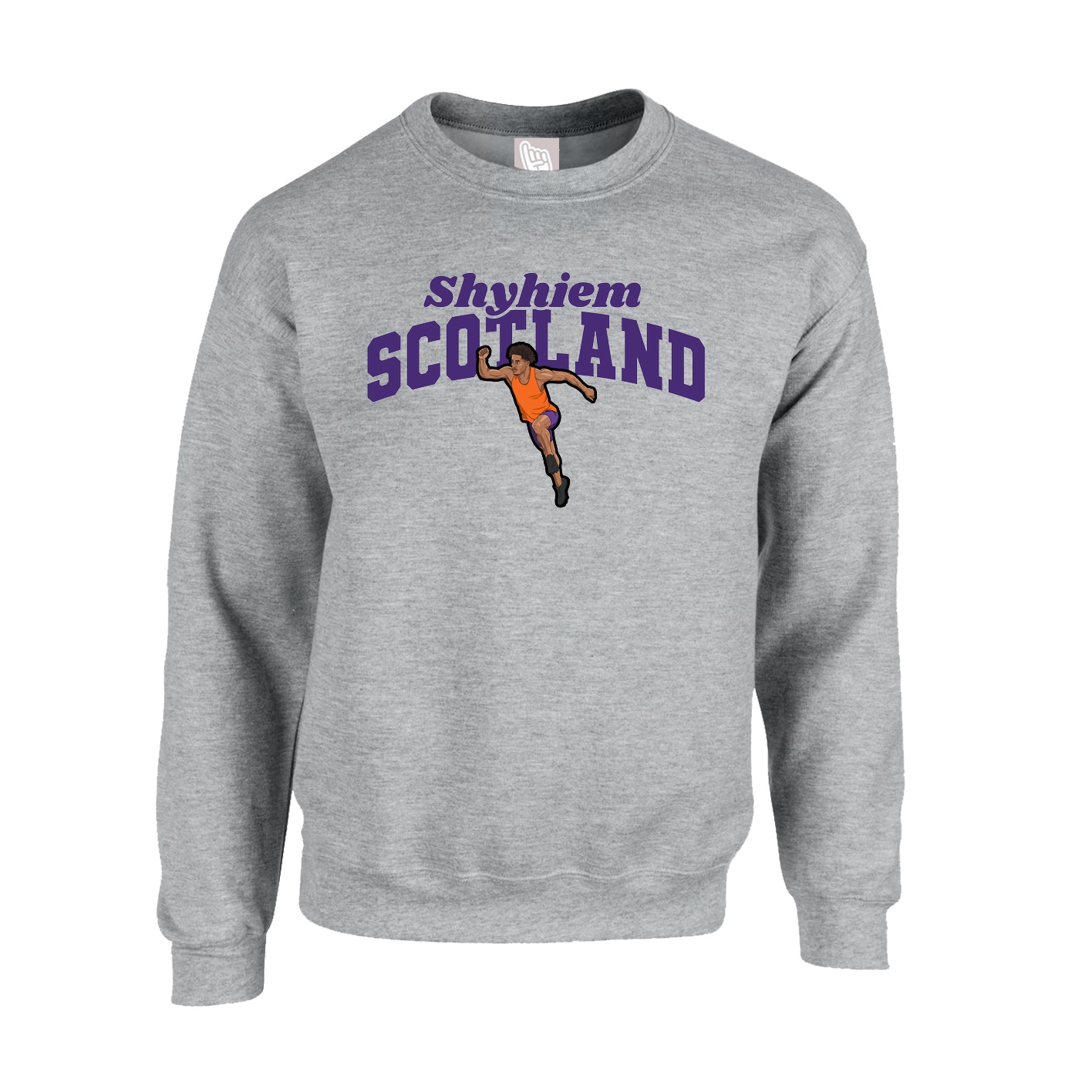 Fleece Crew — Signature Arch in Grey