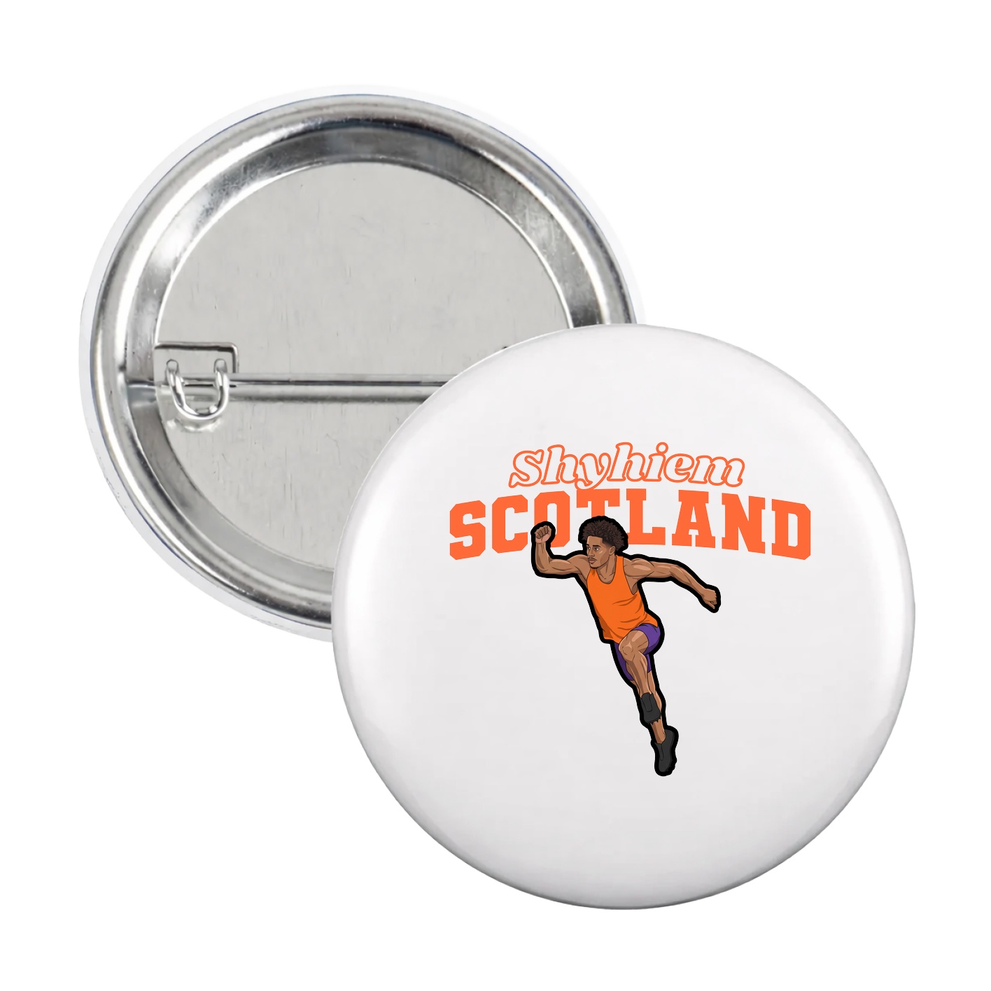 Game Day Button — Name Arch in White