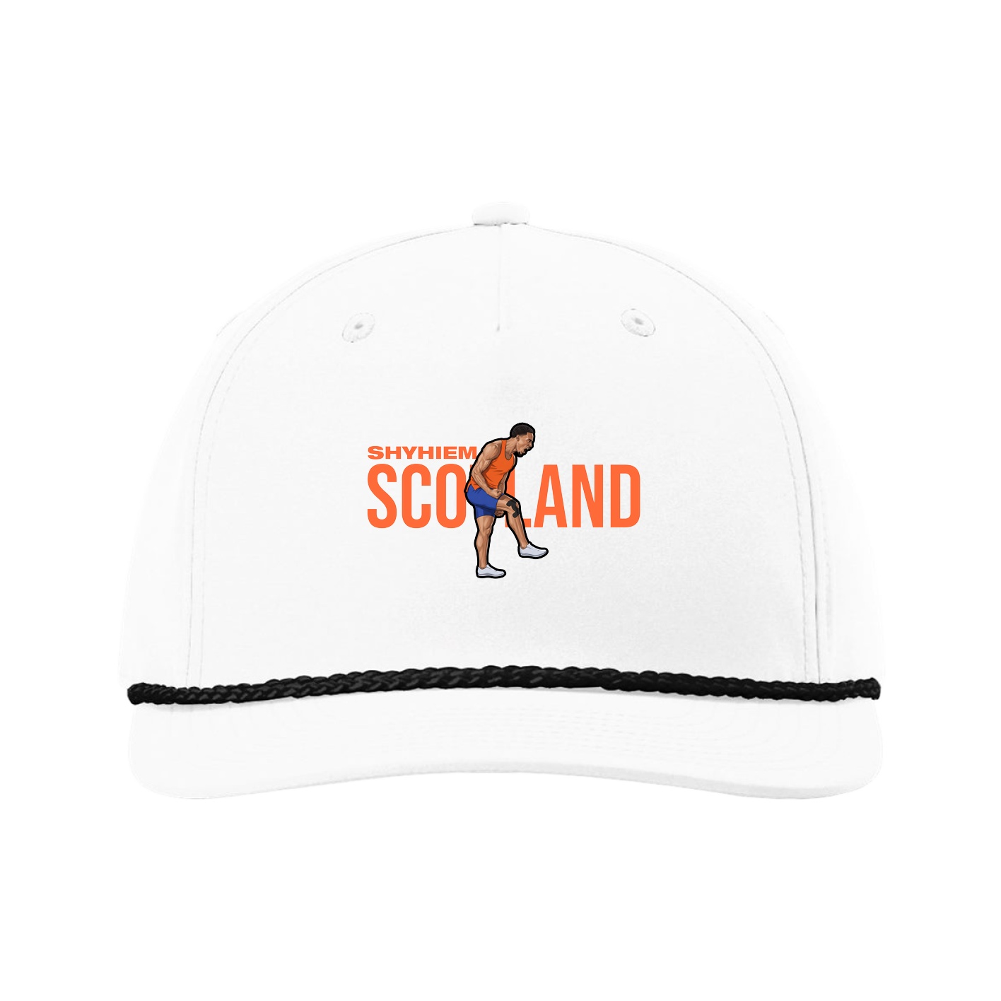Five-Panel Classic Rope Cap — Player Name in White