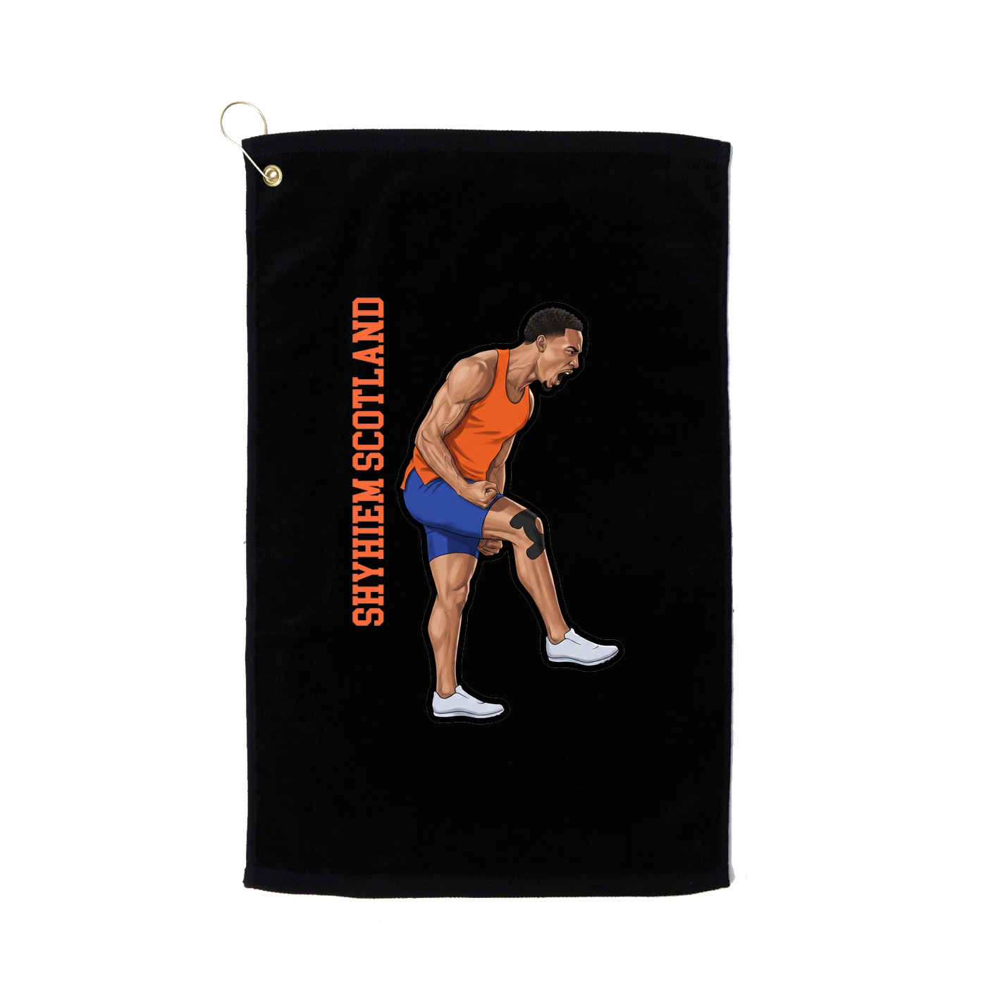 Golf Towel — Name Vertical in Black