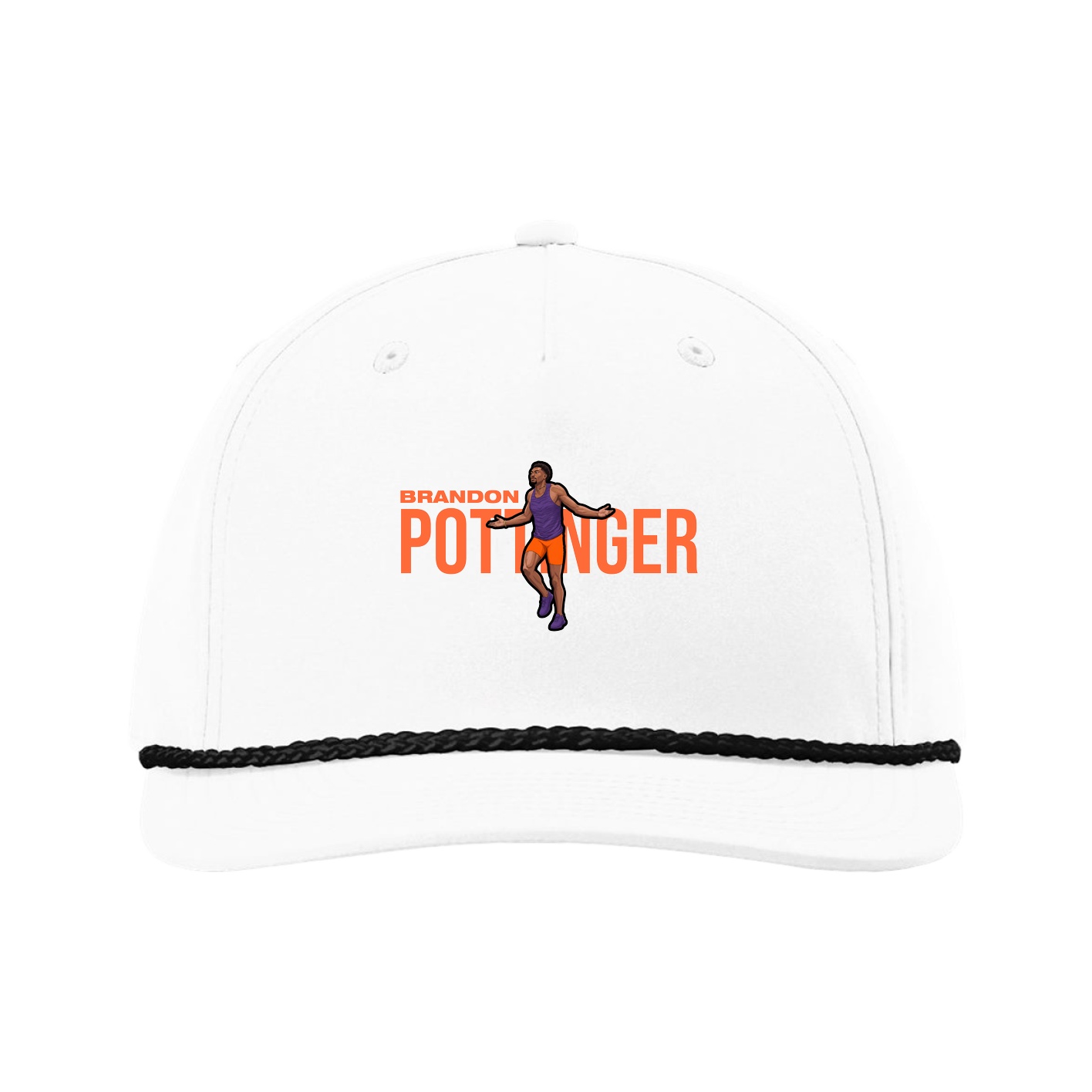 Five-Panel Classic Rope Cap — Player Name in White