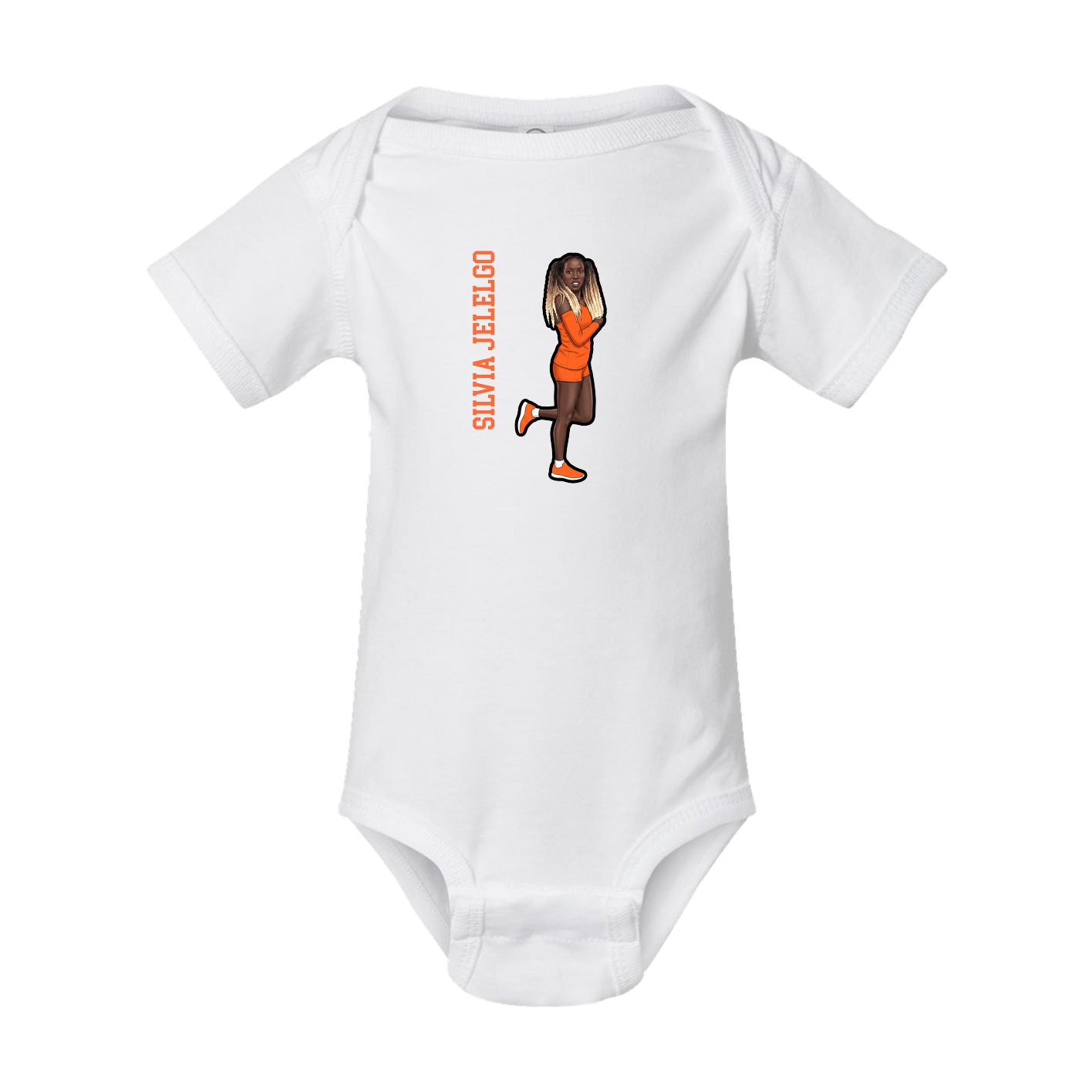 Baby Onesie — Name Vertical in White