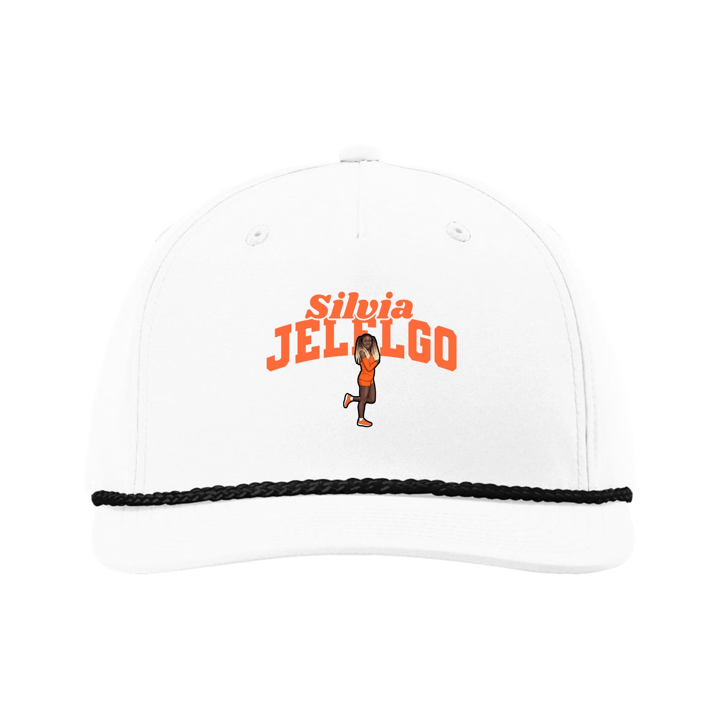 Five-Panel Classic Rope Cap — Signature Arch in White