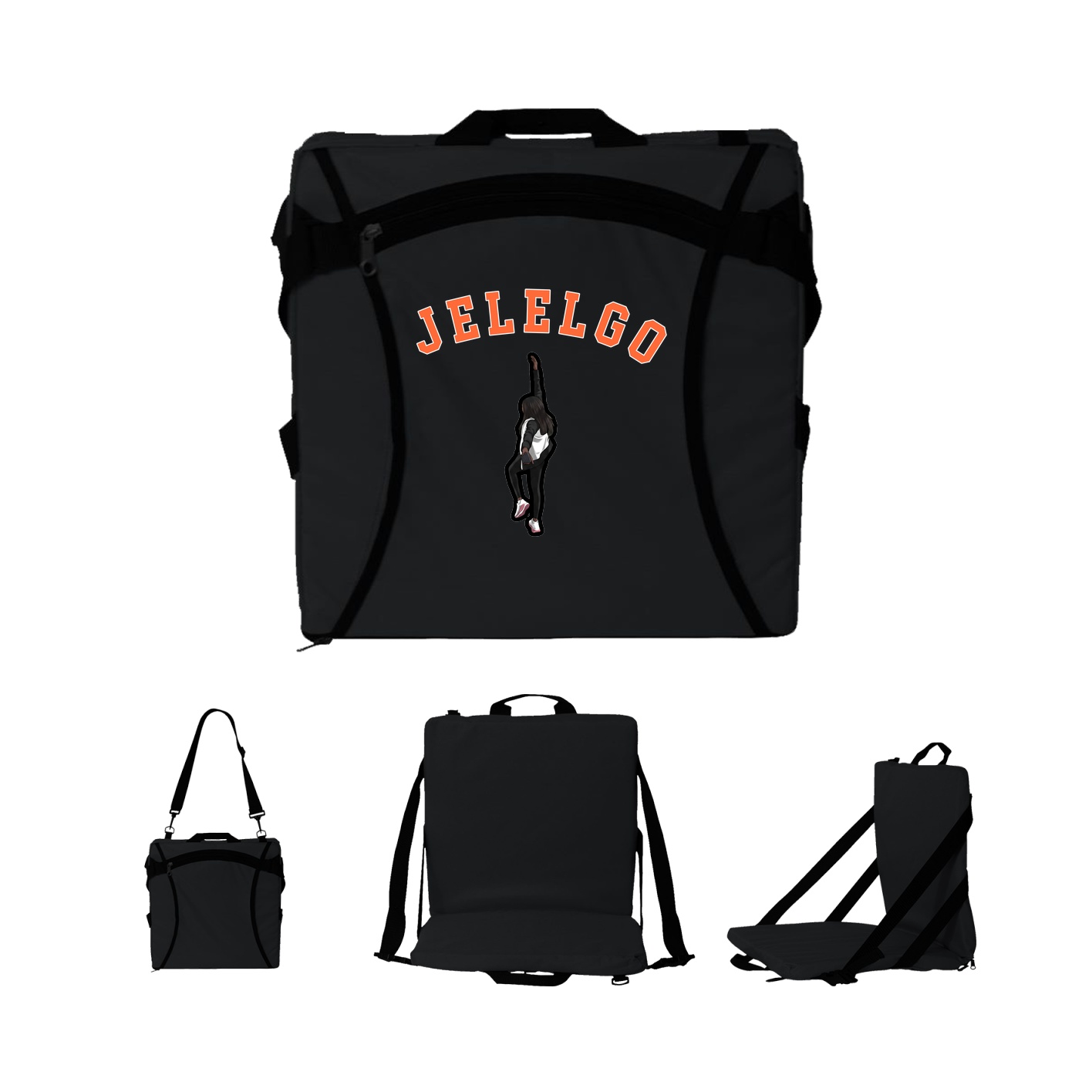 Folding Stadium Seat — Shirsey Arch in Black