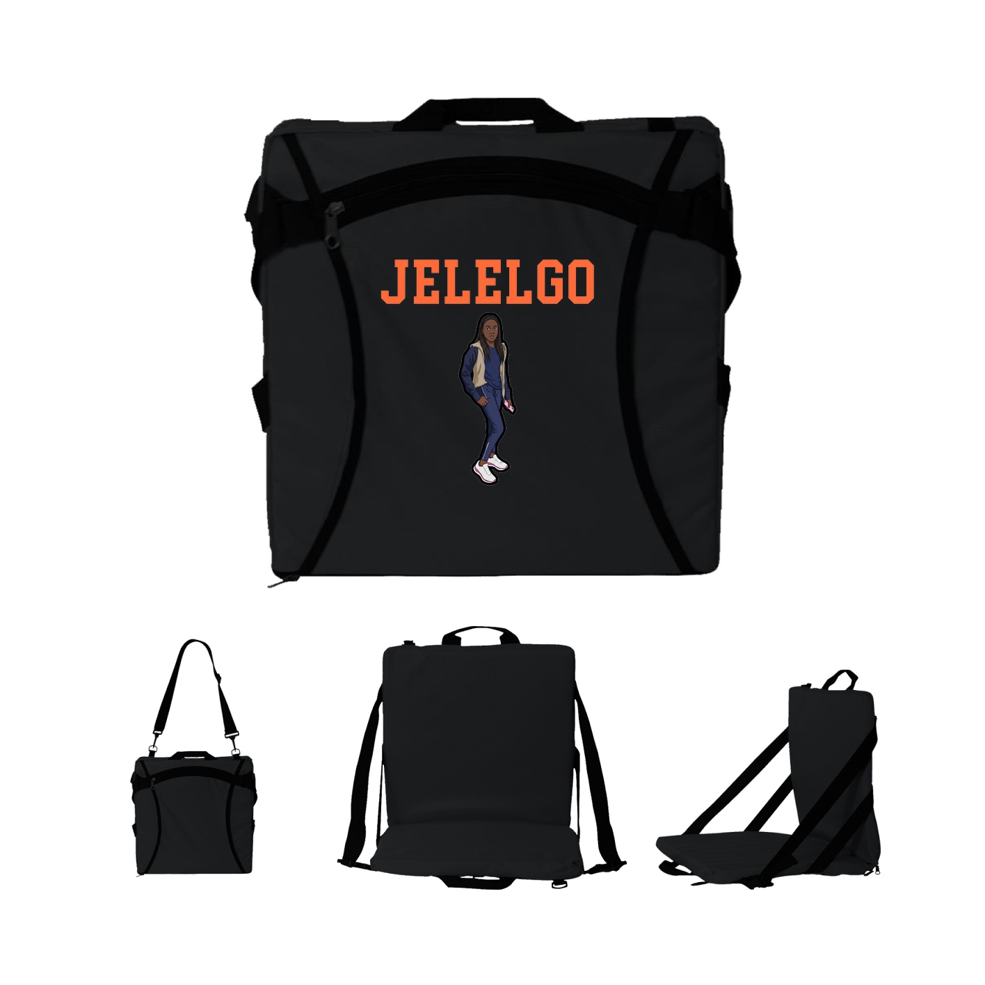 Folding Stadium Seat — Shirsey in Black
