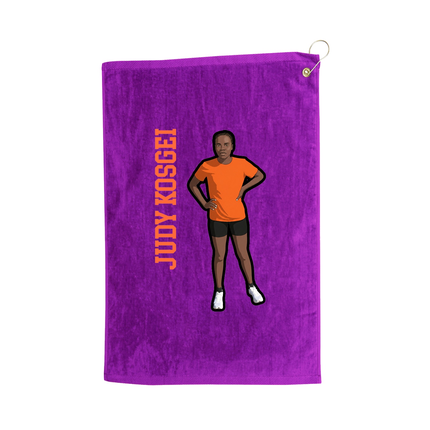 Golf Towel — Name Vertical in Purple