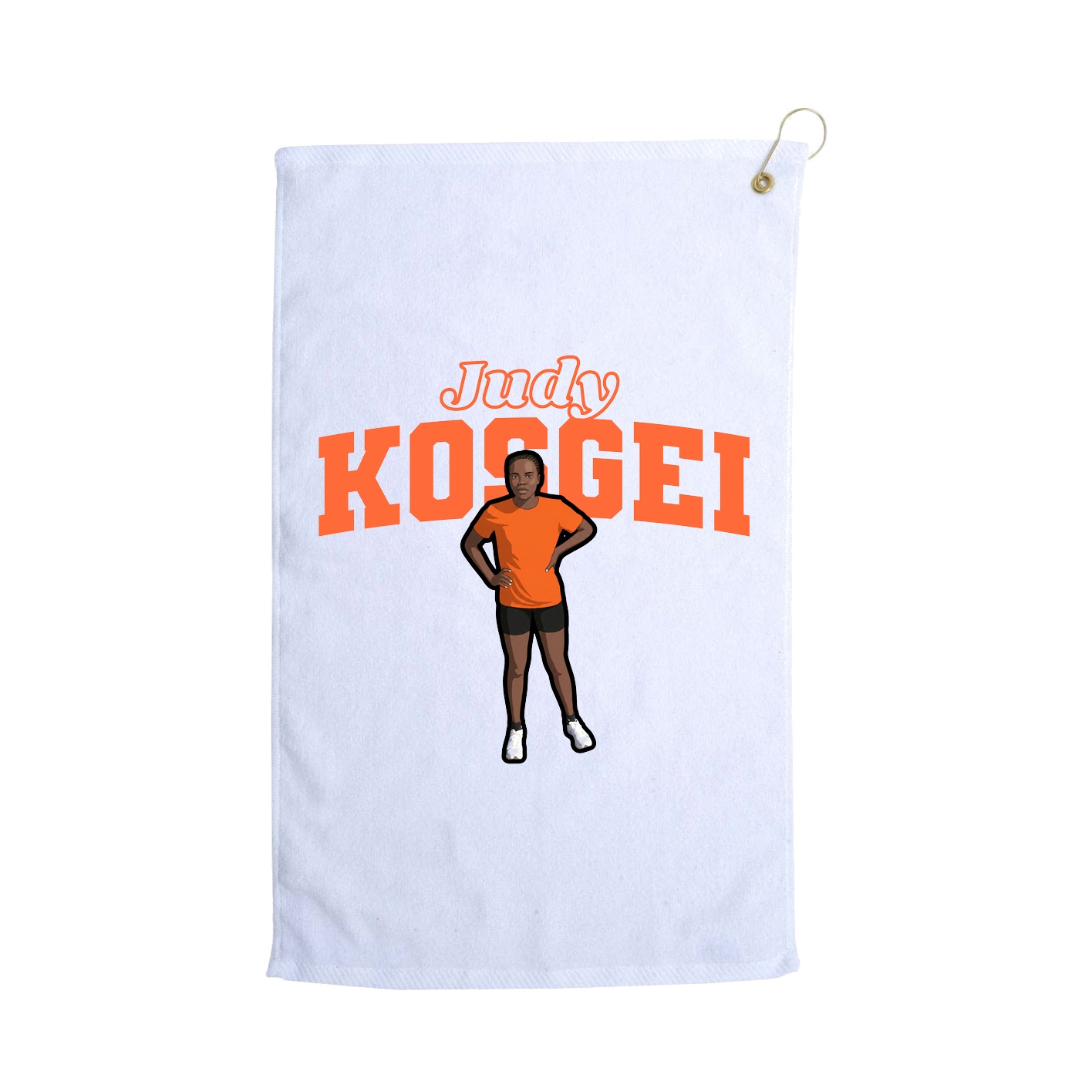 Golf Towel — Name Arch in White