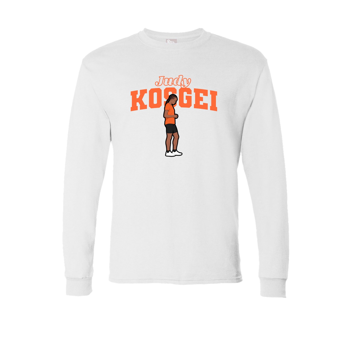 Long Sleeve Tee — Name Arch in White