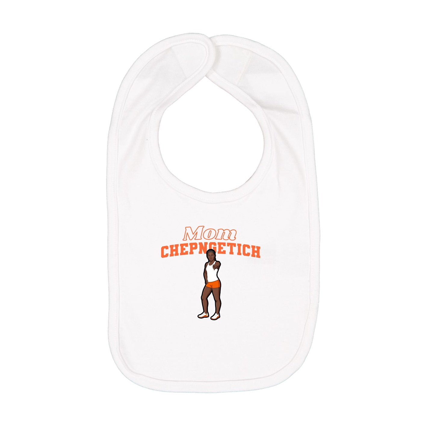 Infant Bib — Mothers Day Block in White