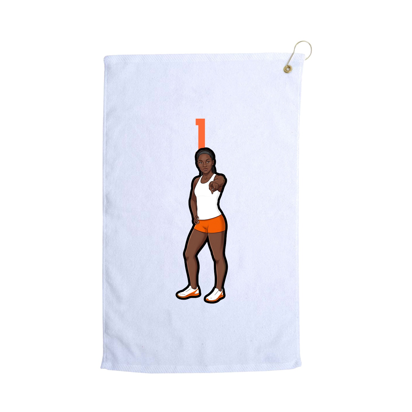 Golf Towel — Number Top in White