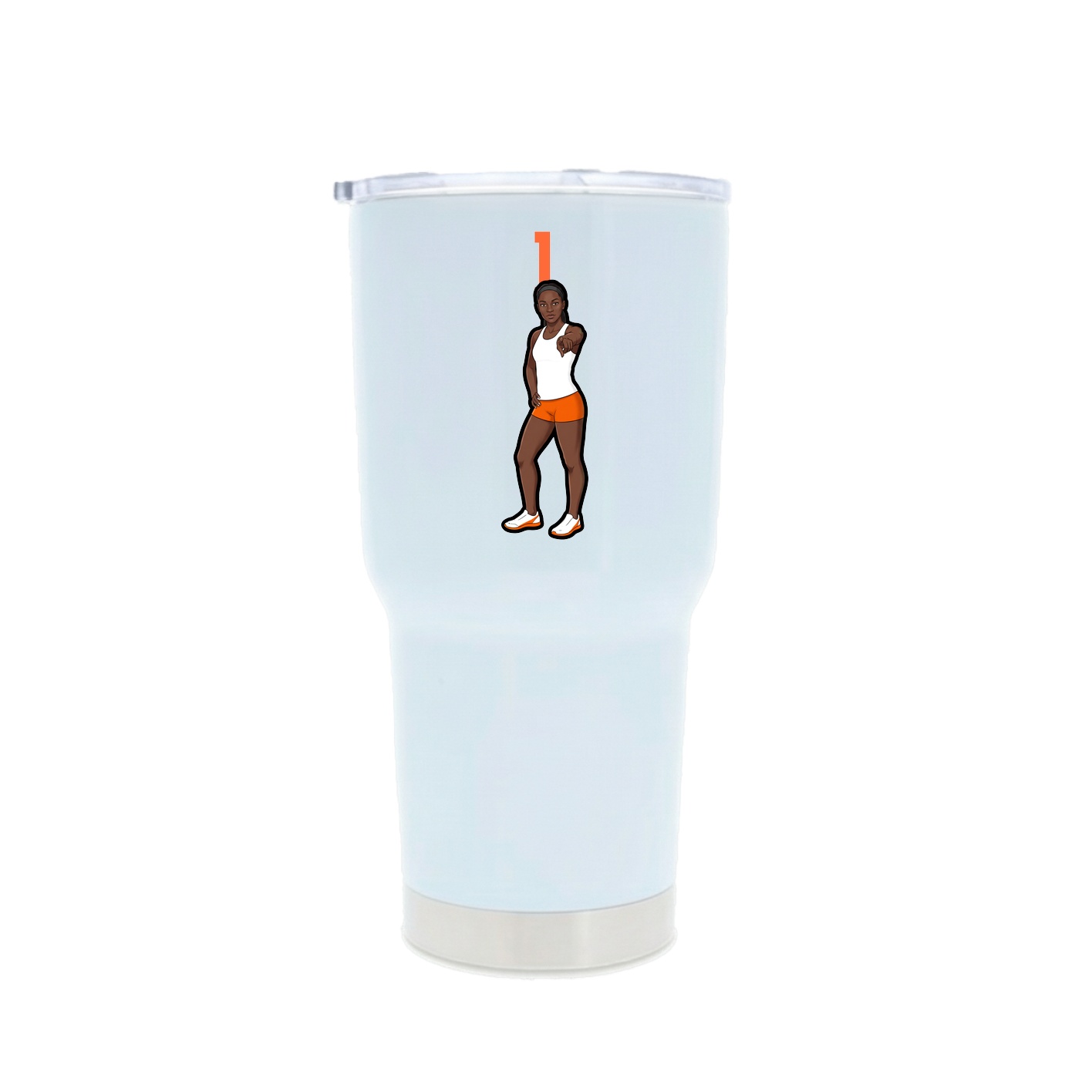 30oz Stainless Steel Tumbler — Number Top in White