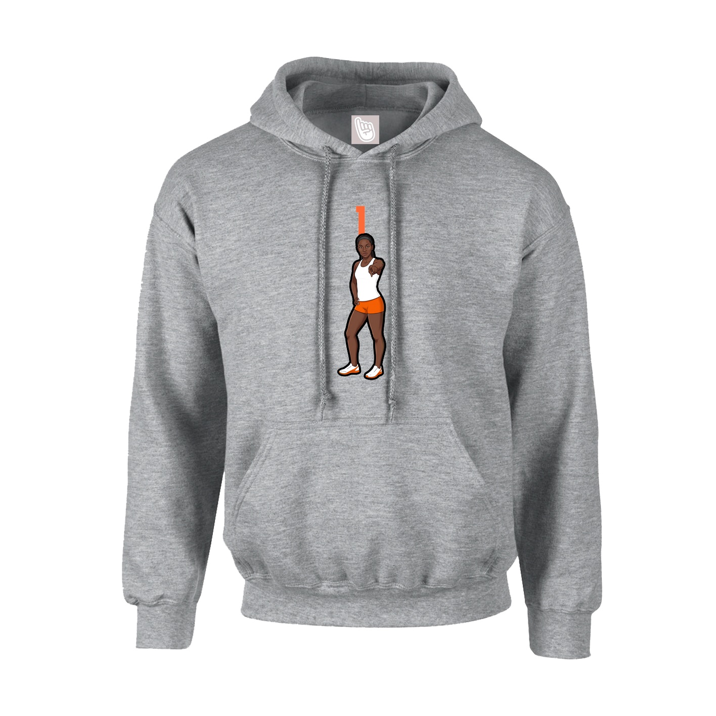 Hoodie — Number Top in Grey