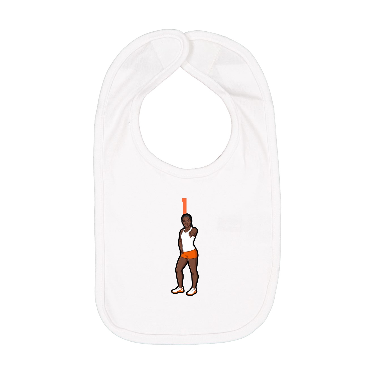 Infant Bib — Number Top in White