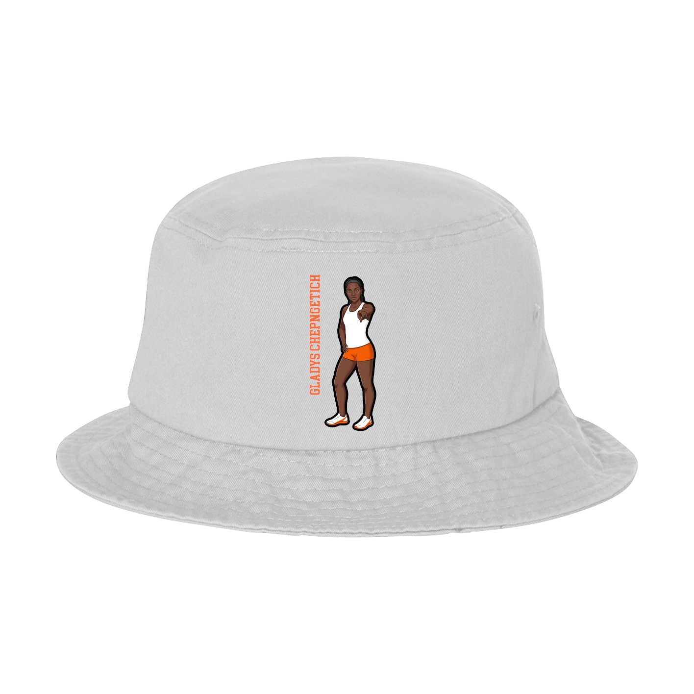 Bucket Cap — Name Vertical in White