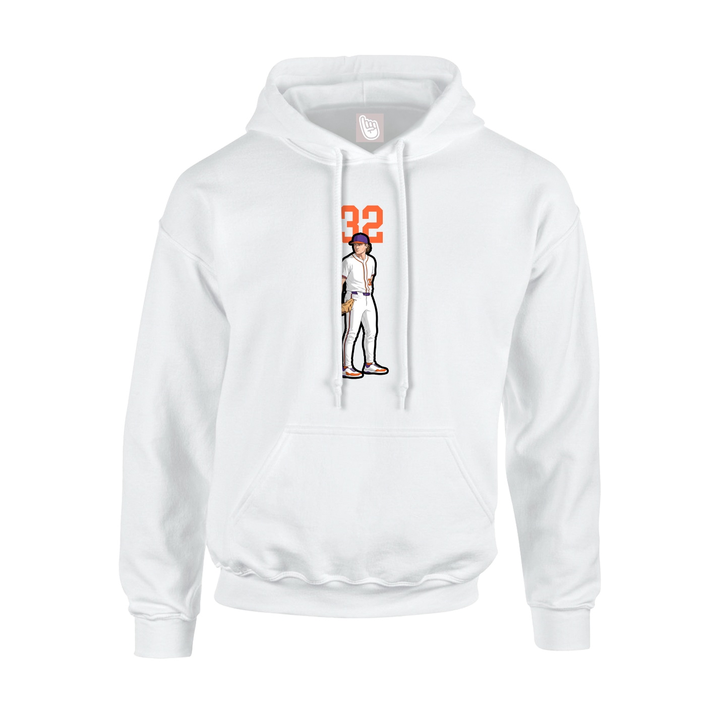 Hoodie — Number Top in White