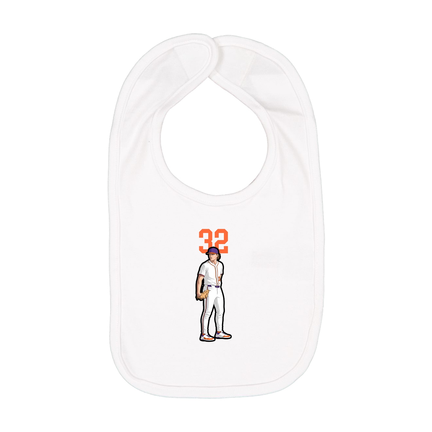 Infant Bib — Number Top in White