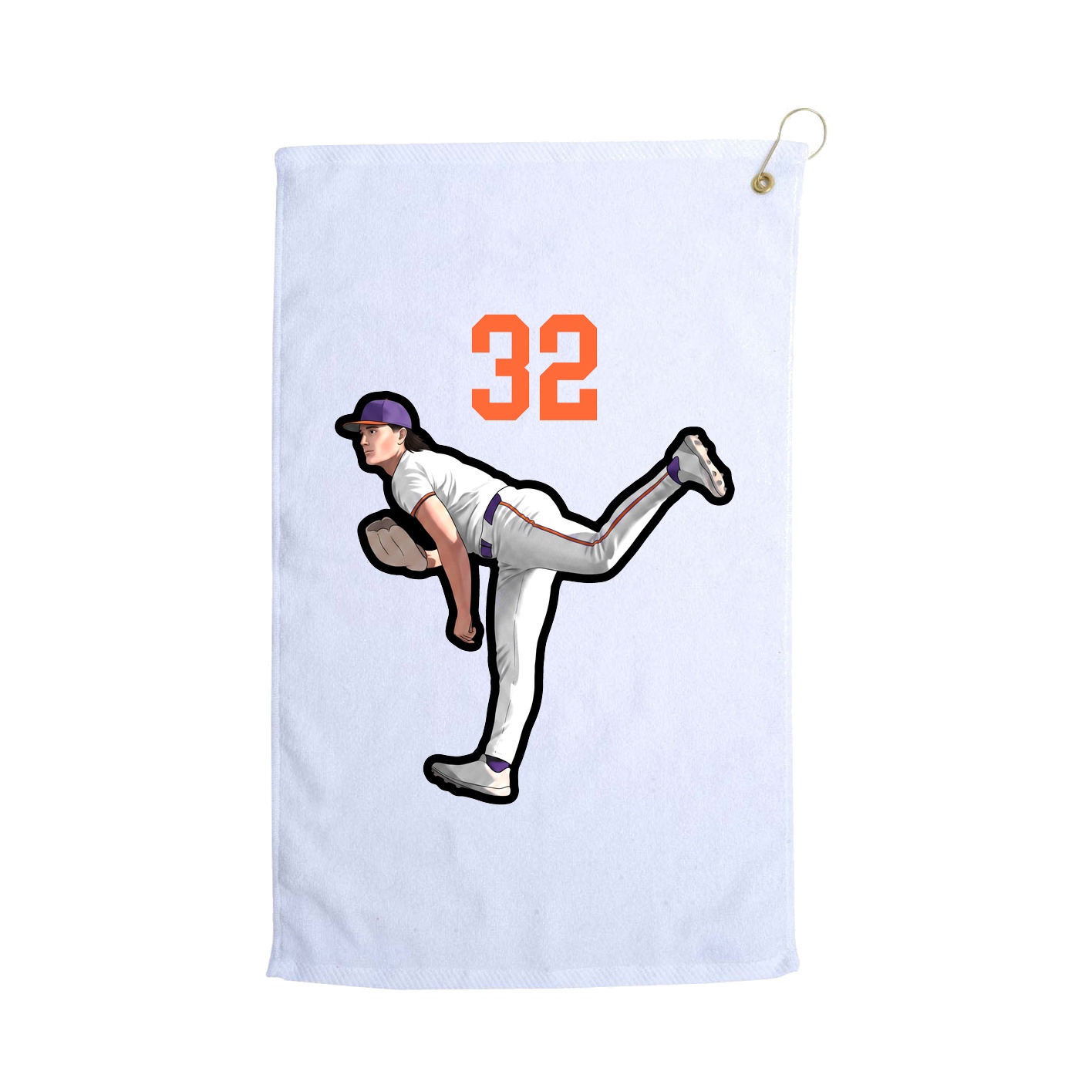 Golf Towel — Number Top in White