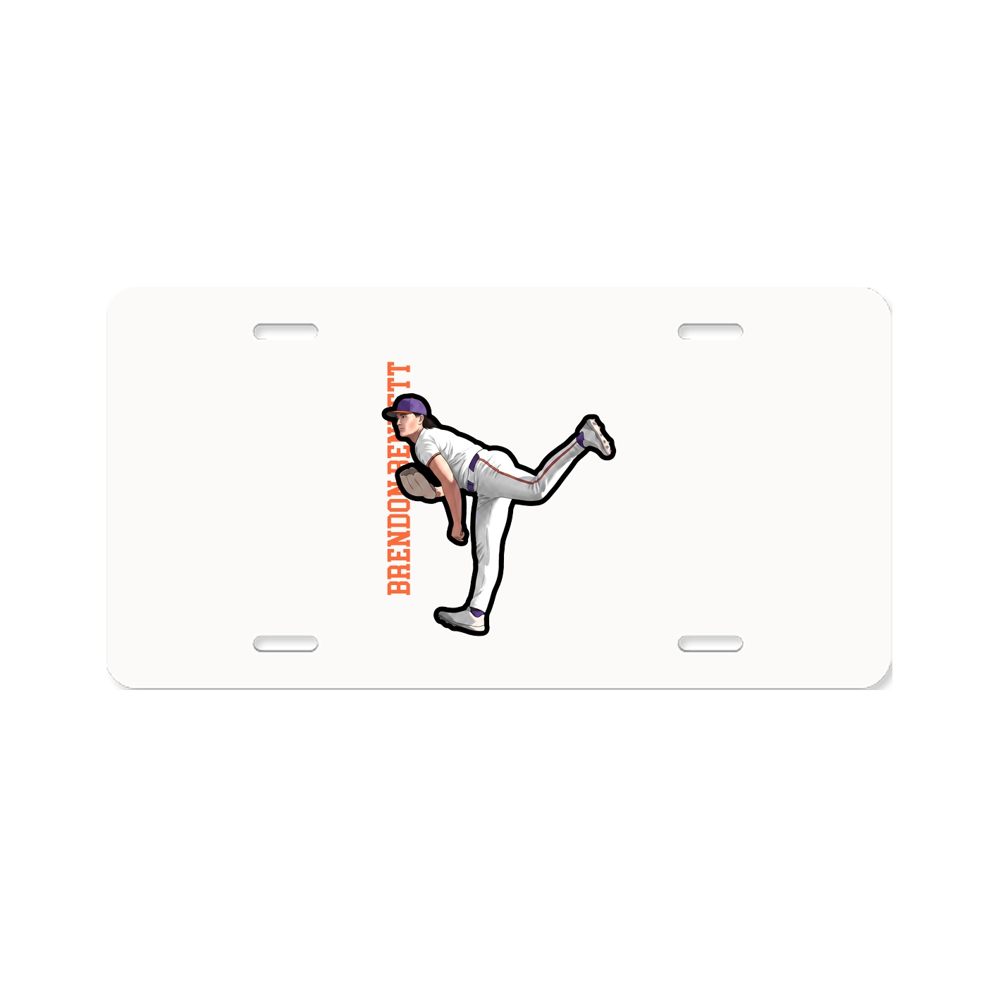 License Plate — Name Vertical in Classic