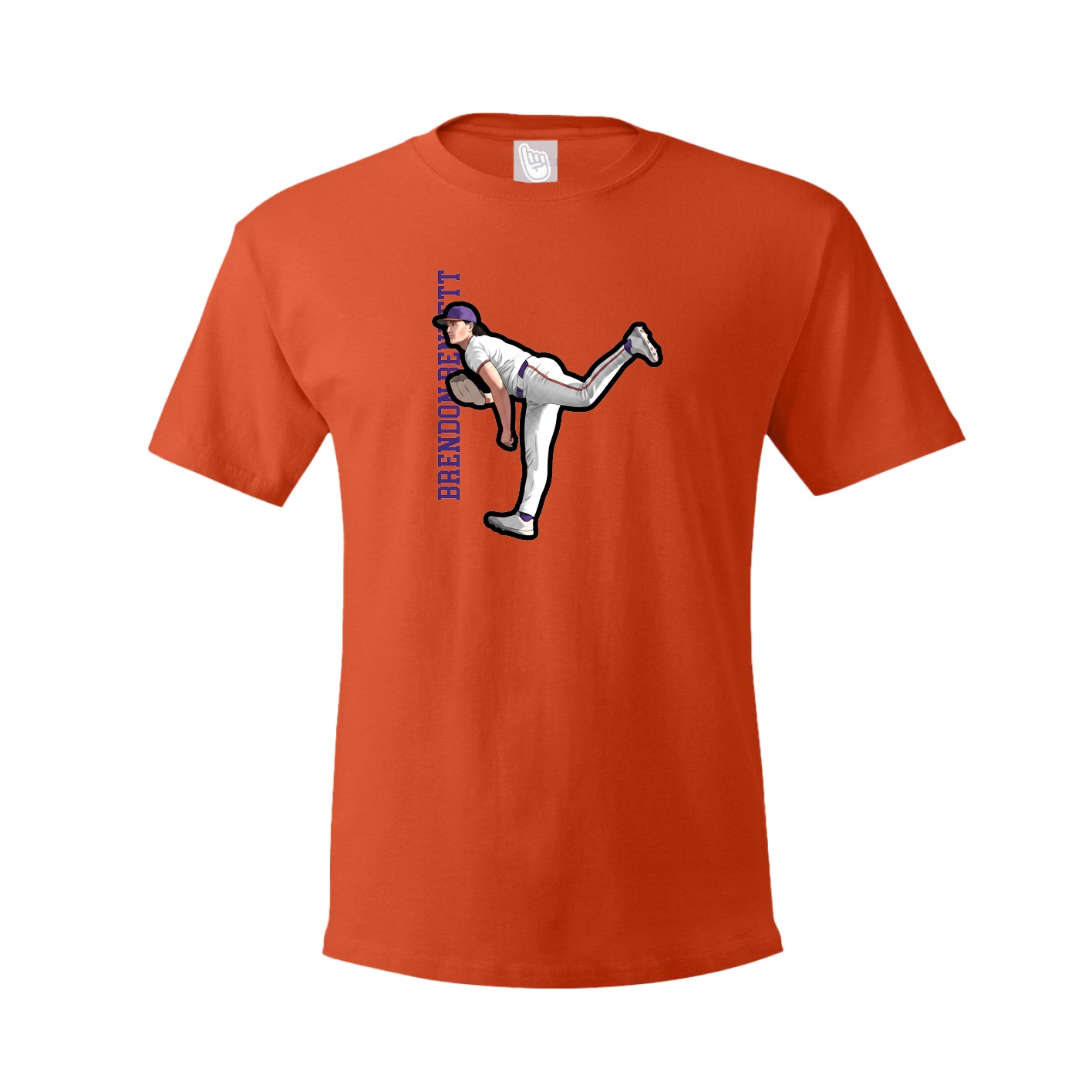 Tee — Name Vertical in Orange