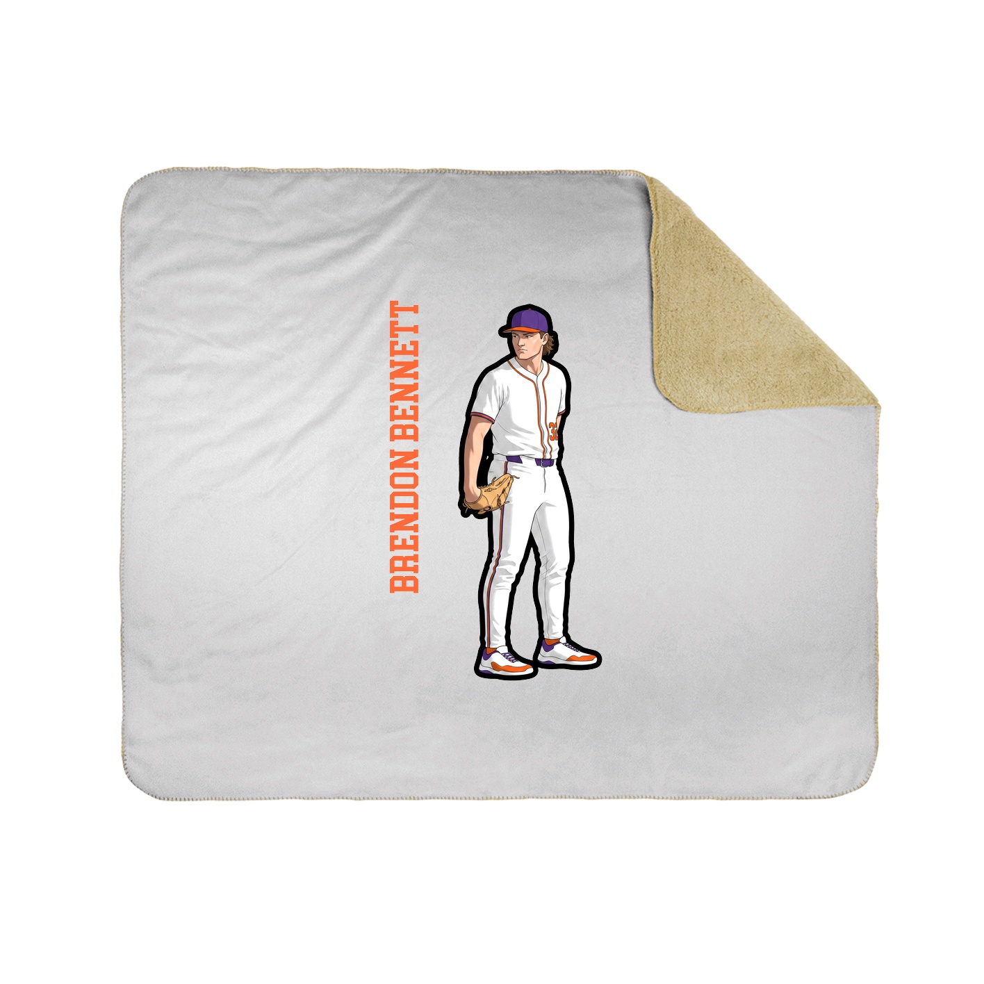 Throw Blanket — Name Vertical in White