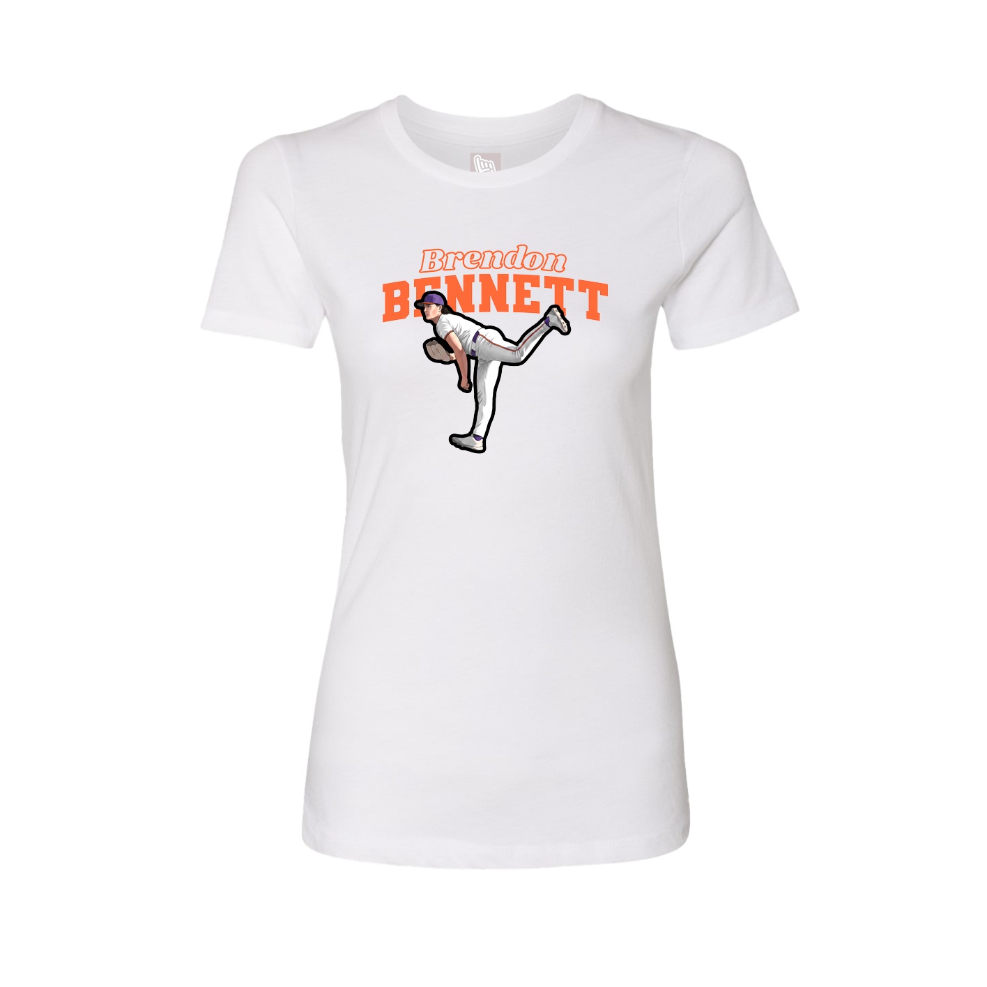 Fitted Women's Tee — Name Arch in White