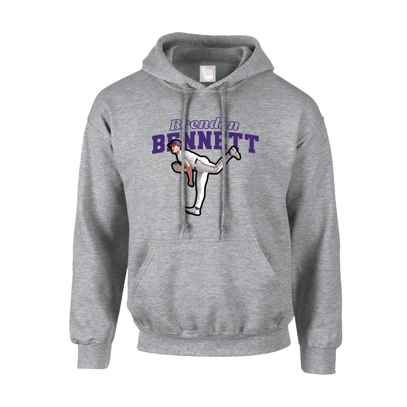 Youth Hoodie — Name Arch in Grey
