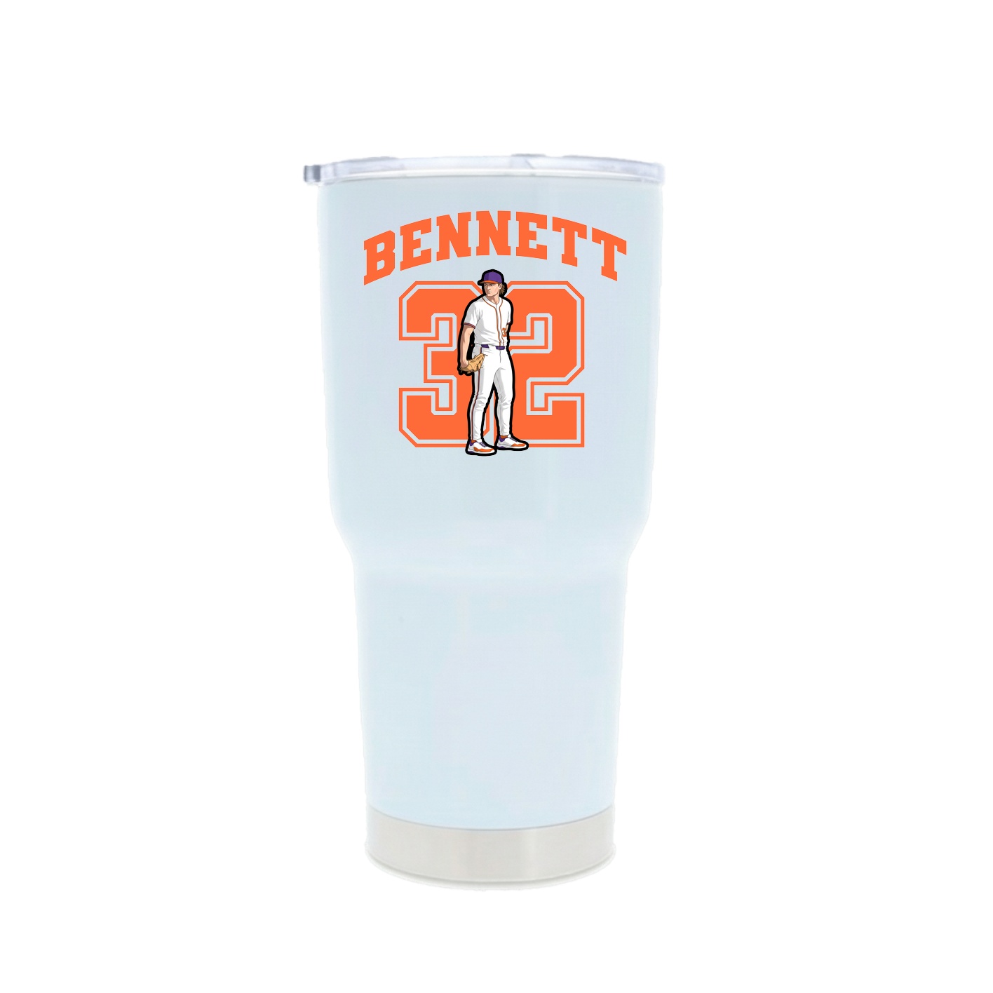 30oz Stainless Steel Tumbler — Number in White