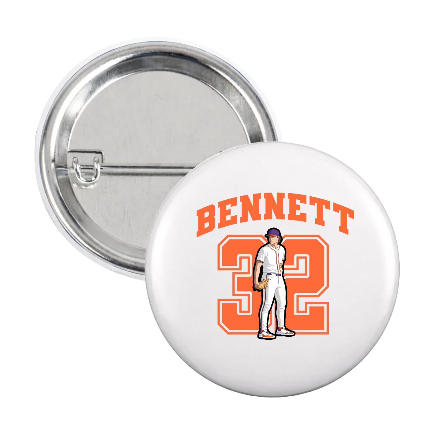 Game Day Button — Number in White