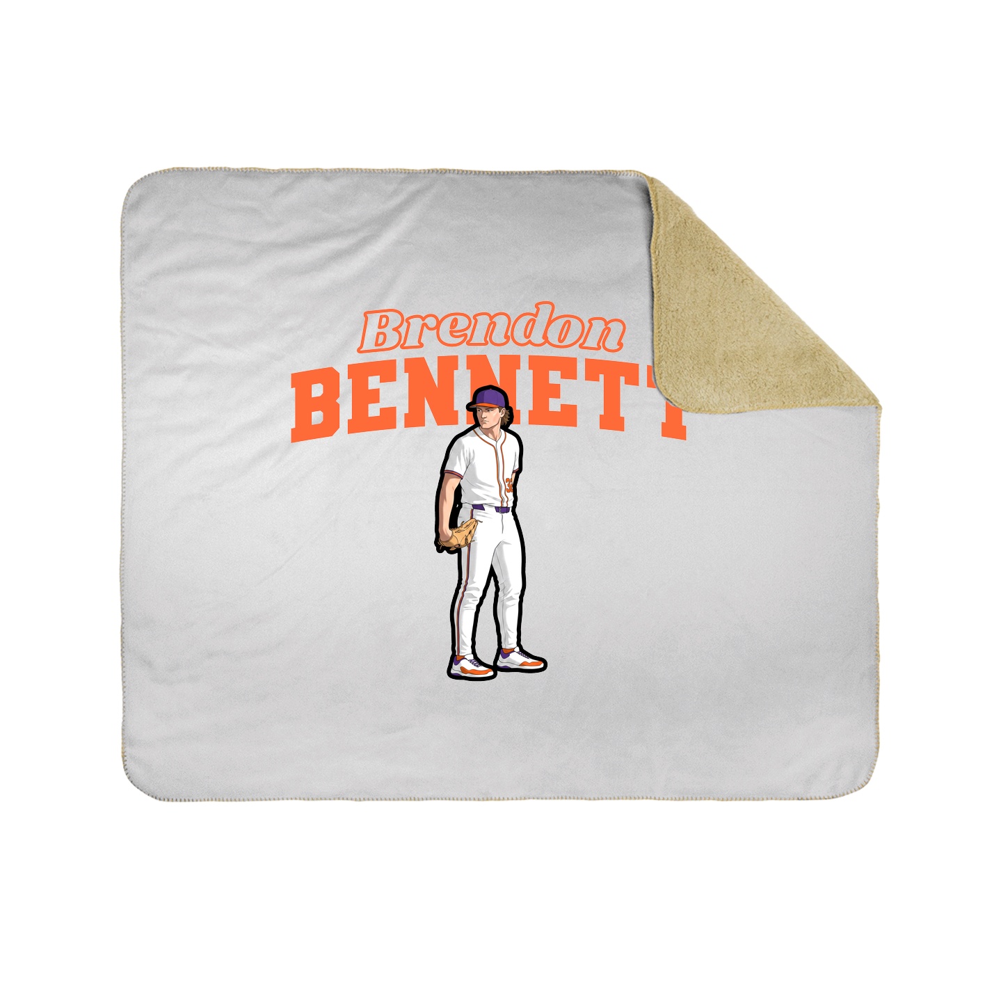 Throw Blanket — Name Arch in White