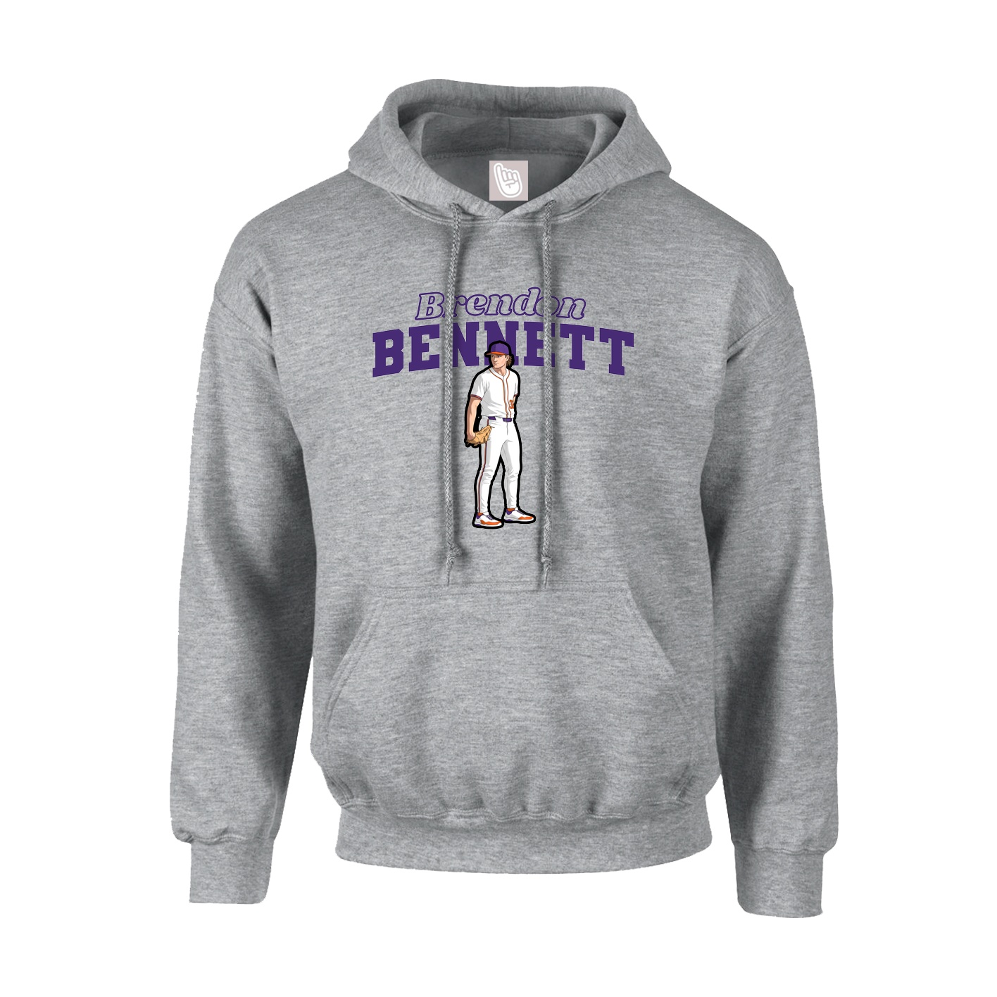 Hoodie — Name Arch in Grey