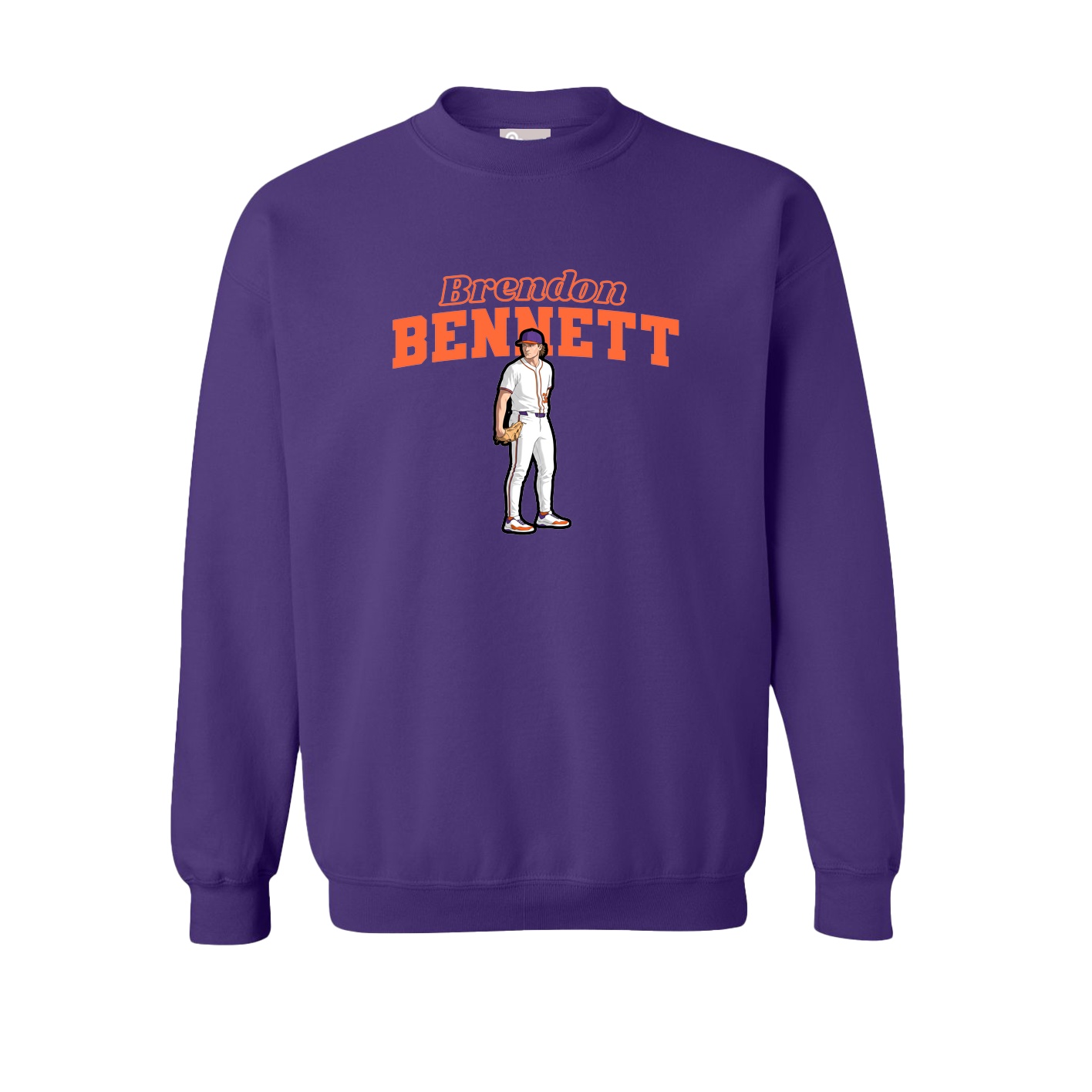 Fleece Crew — Name Arch in Purple