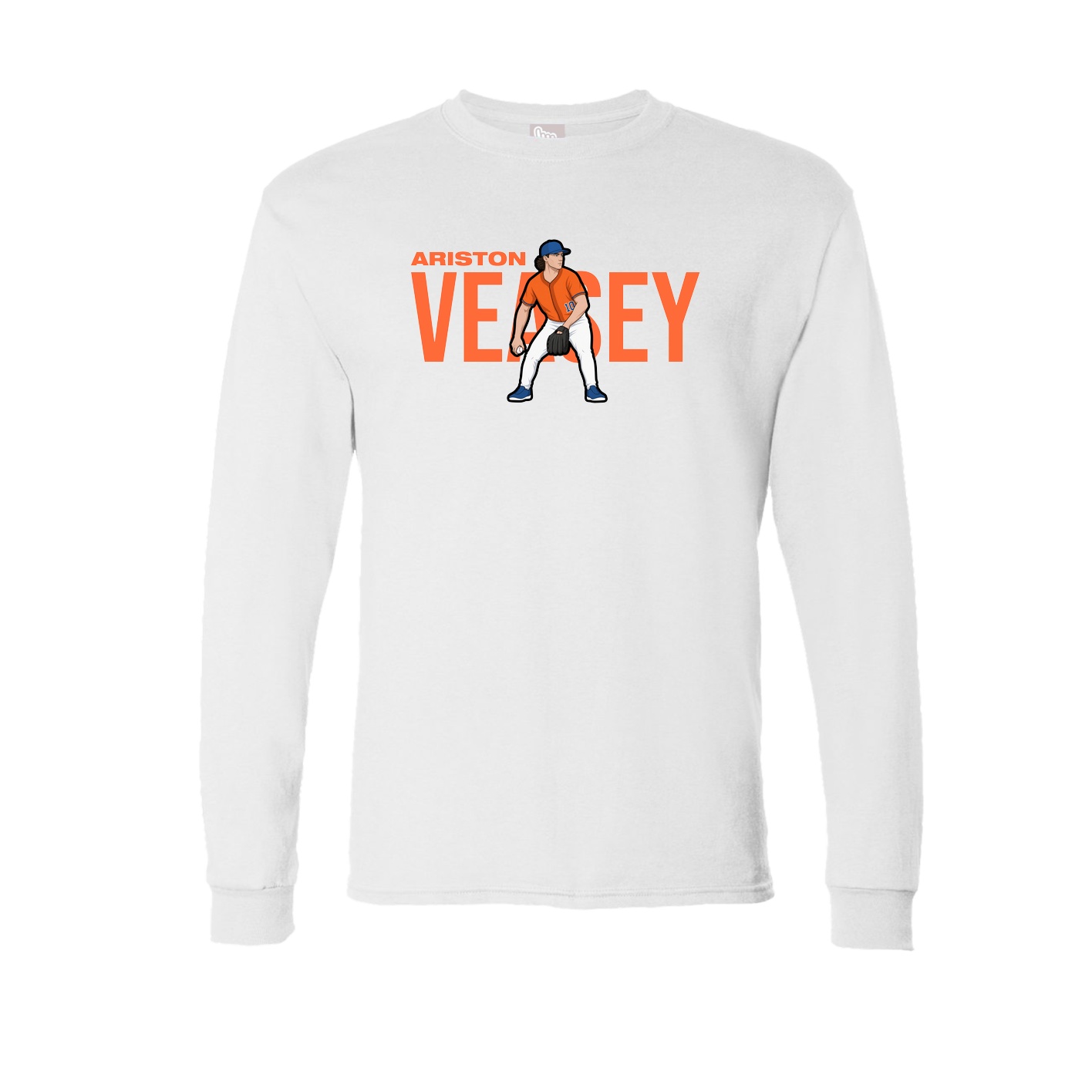 Long Sleeve Tee — Player Name in White