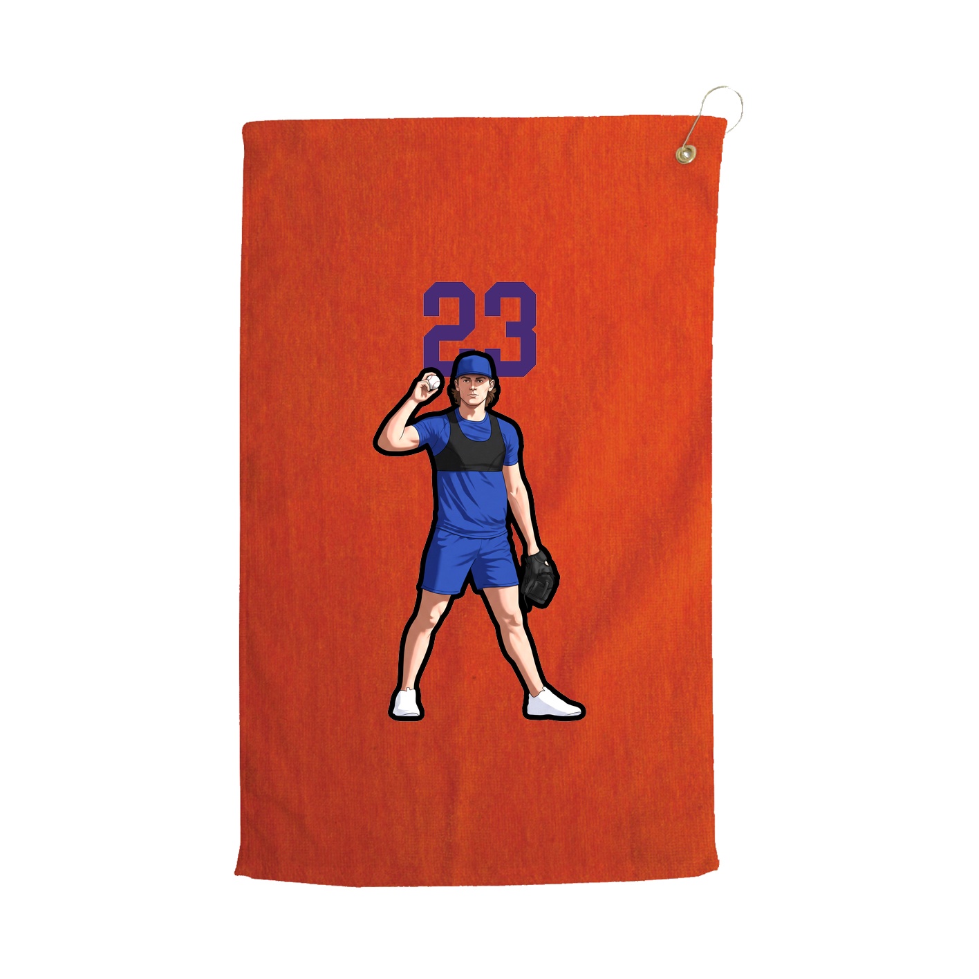 Golf Towel — Number Top in Orange