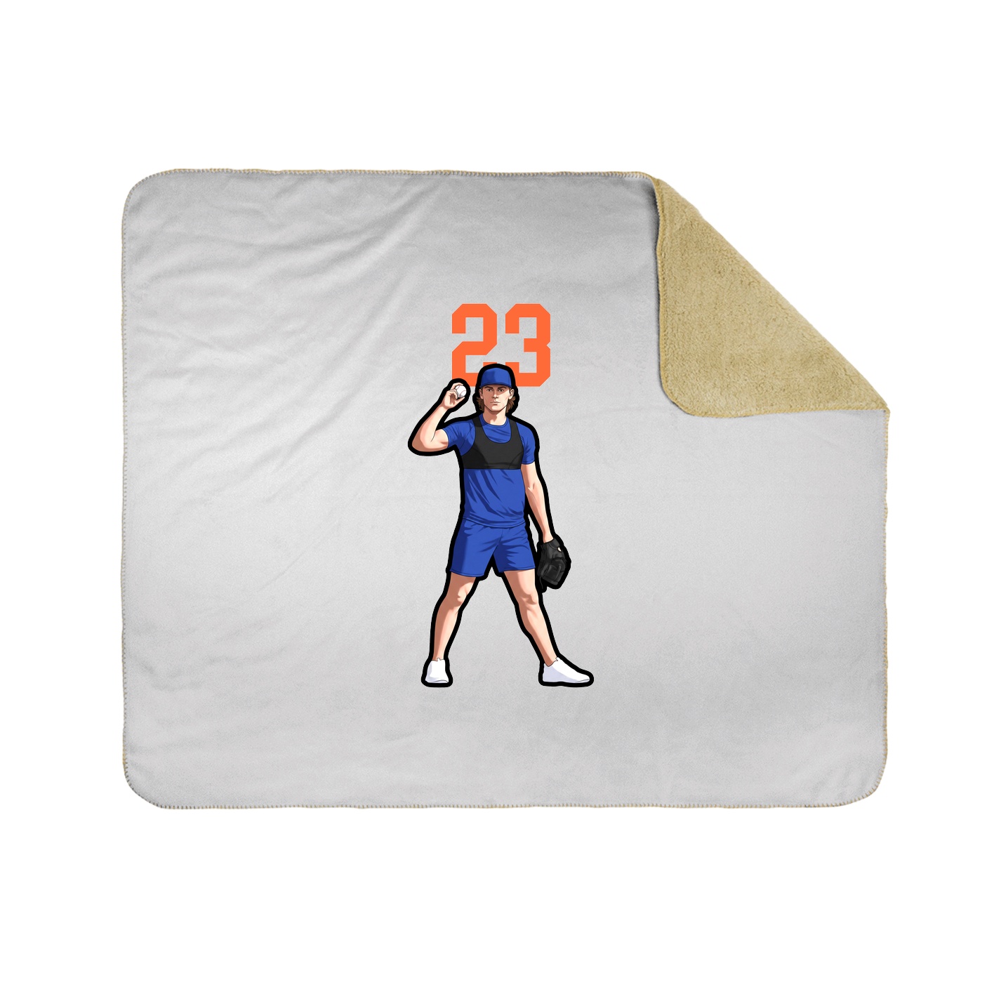 Throw Blanket — Number Top in White
