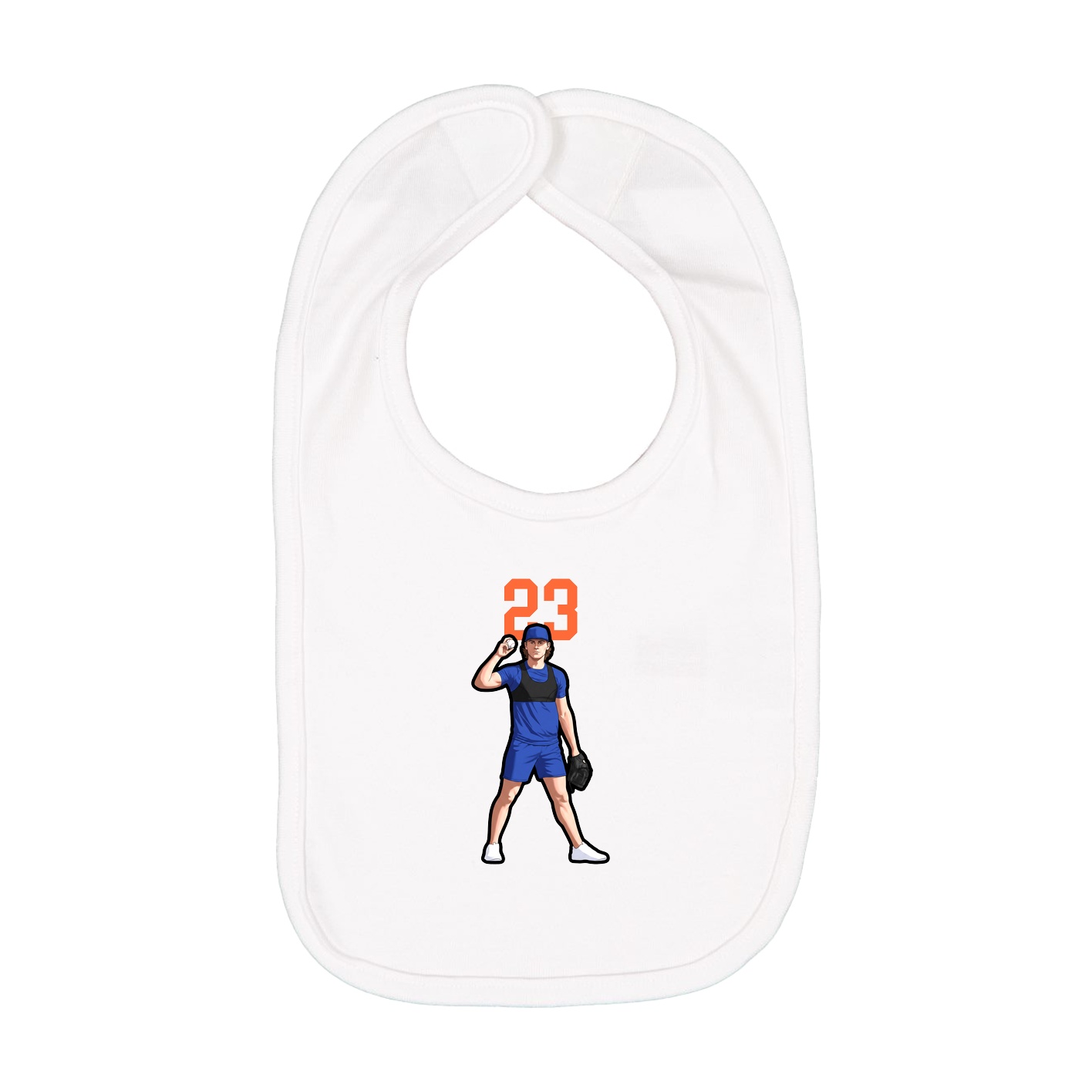 Infant Bib — Number Top in White