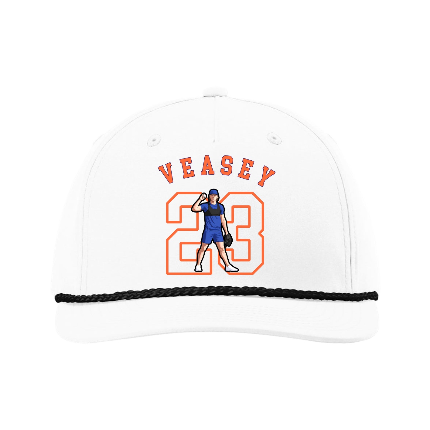 Five-Panel Classic Rope Cap — Shirsey Arch in White