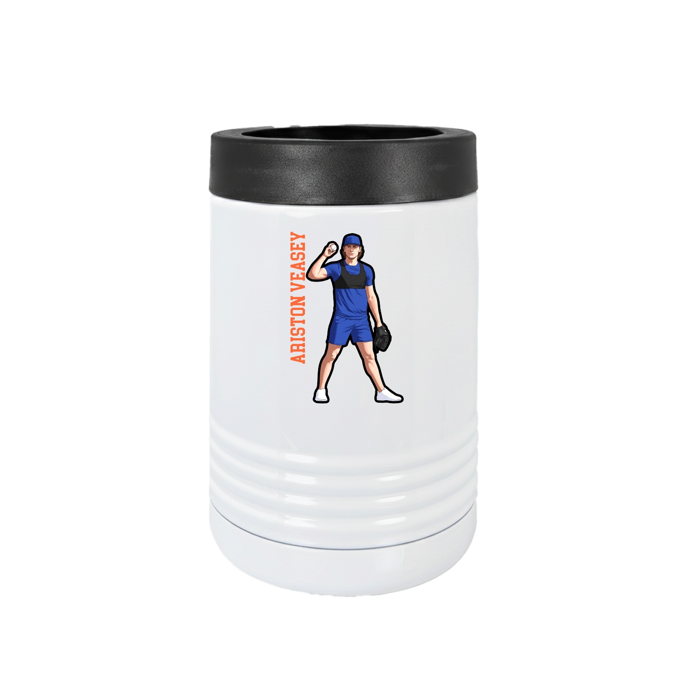Beverage Holder — Name Vertical in White