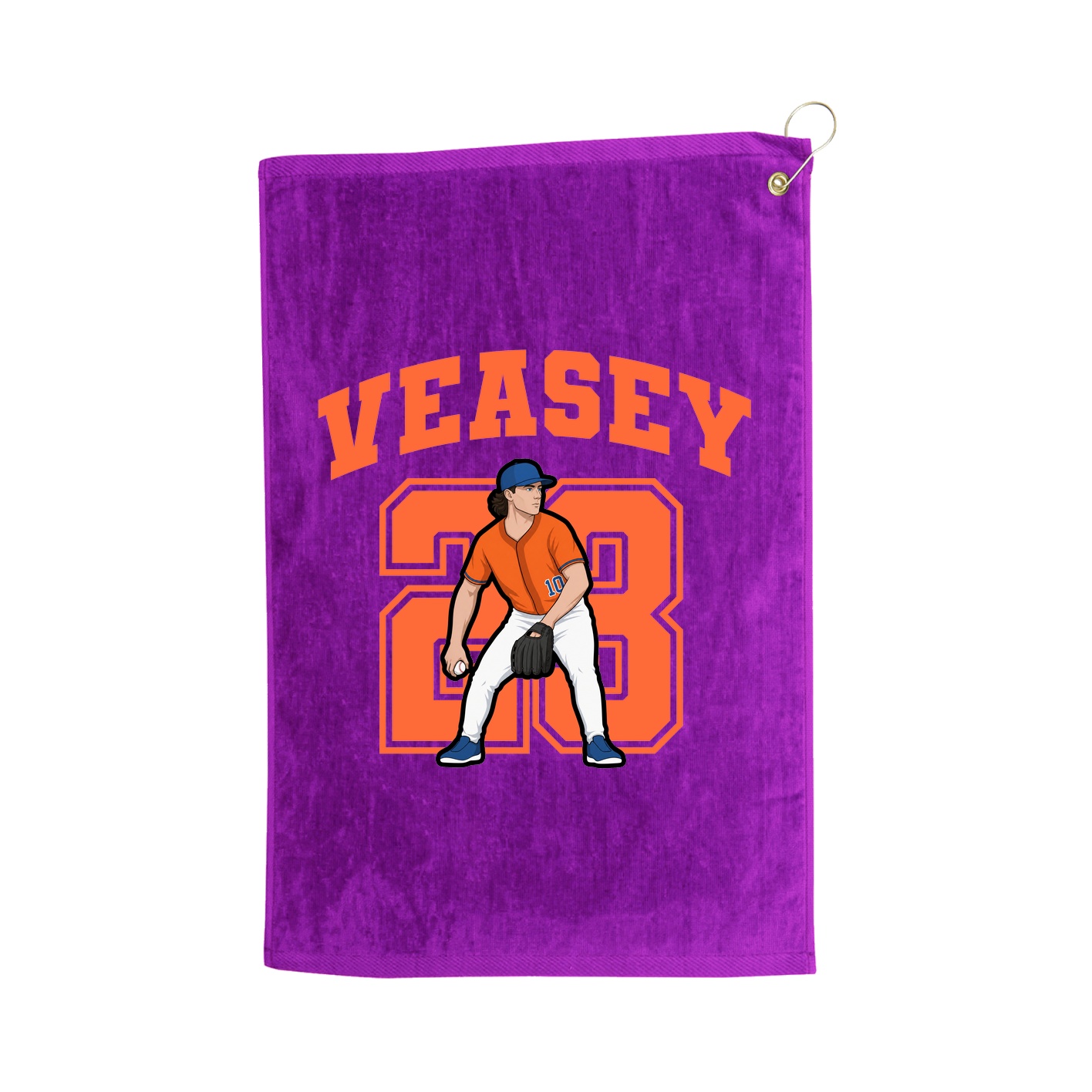 Golf Towel — Number in Purple
