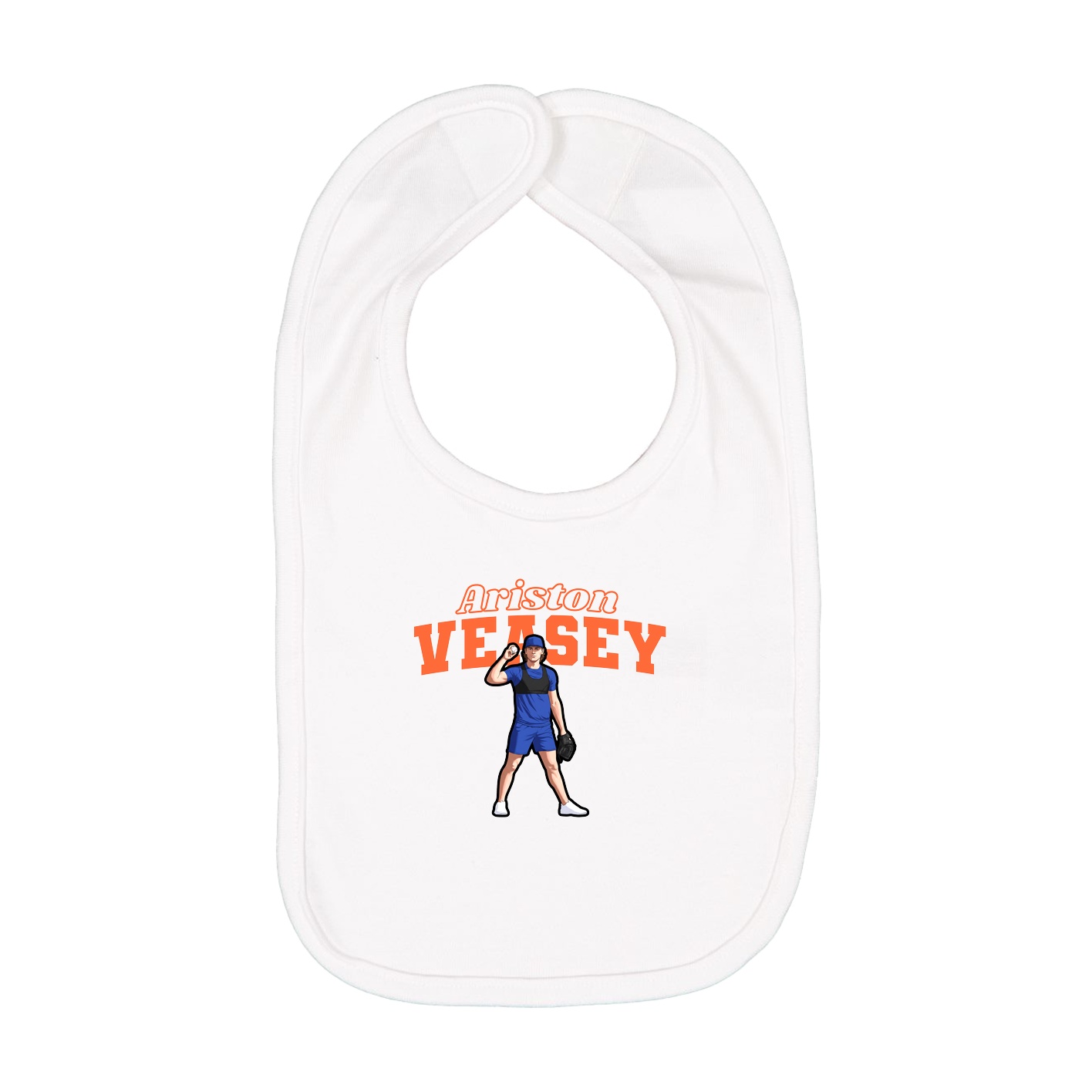 Infant Bib — Name Arch in White